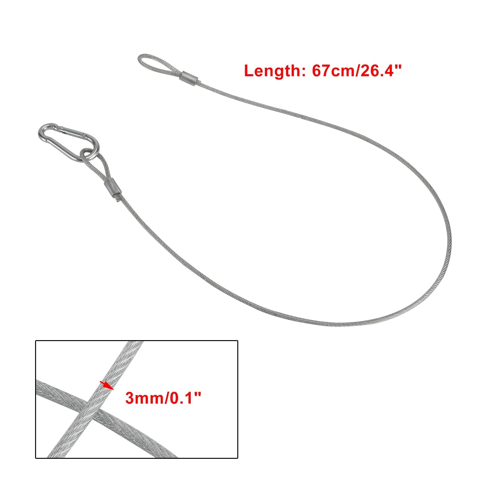 1/5/10 pièces 26.4 "câble de sécurité de sécurité en fil d'acier pour la lumière de Par de pince de lumière d'étape