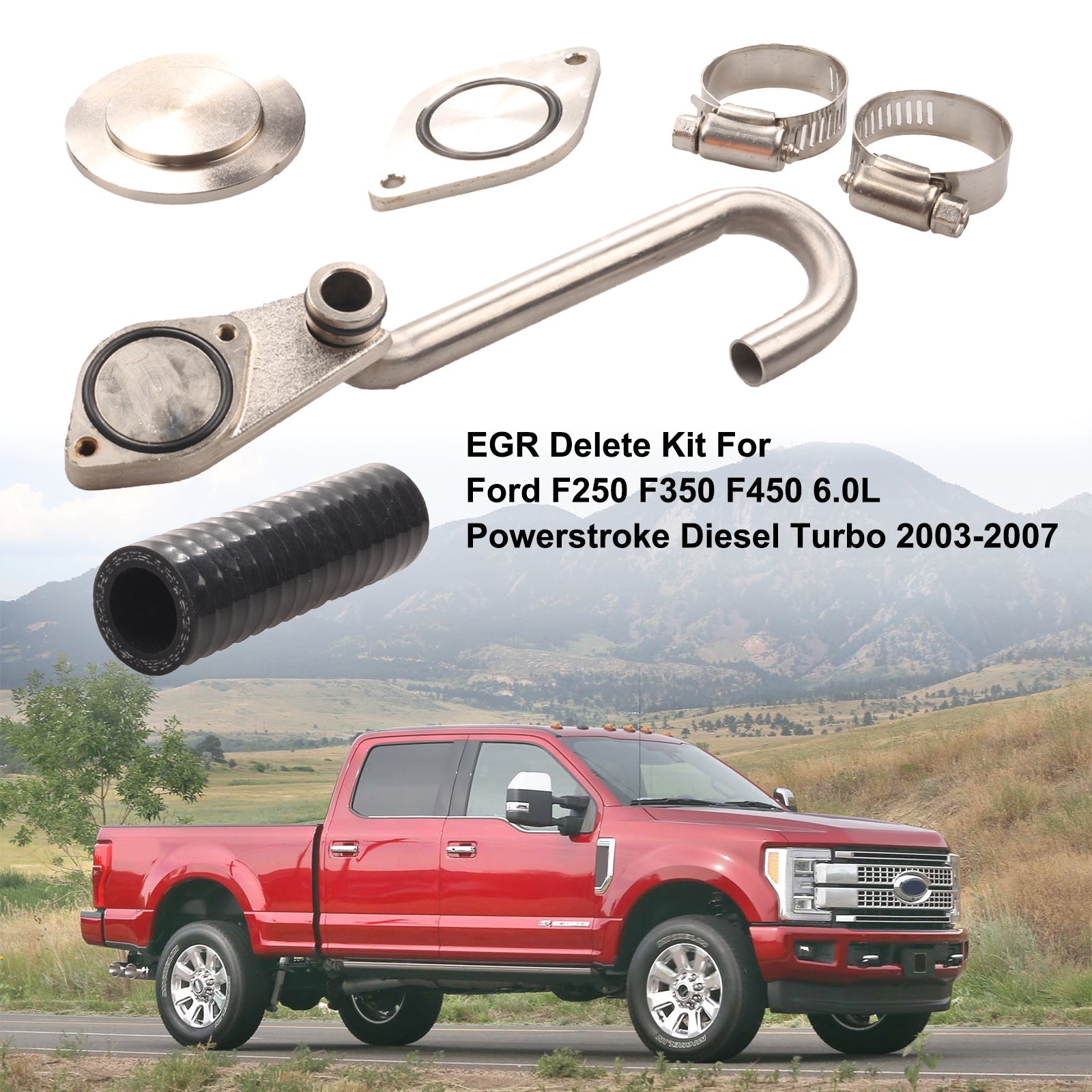 Kit de eliminación de EGR para Ford F250 F350 F450 6.0L Powerstroke Diesel Turbo 2003-2007 Genérico