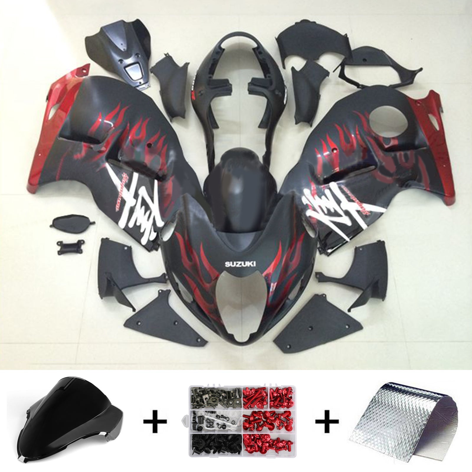 Amotopart Suzuki Hayabusa GSX1300R 1999-2007 Kit carena carrozzeria in plastica ABS