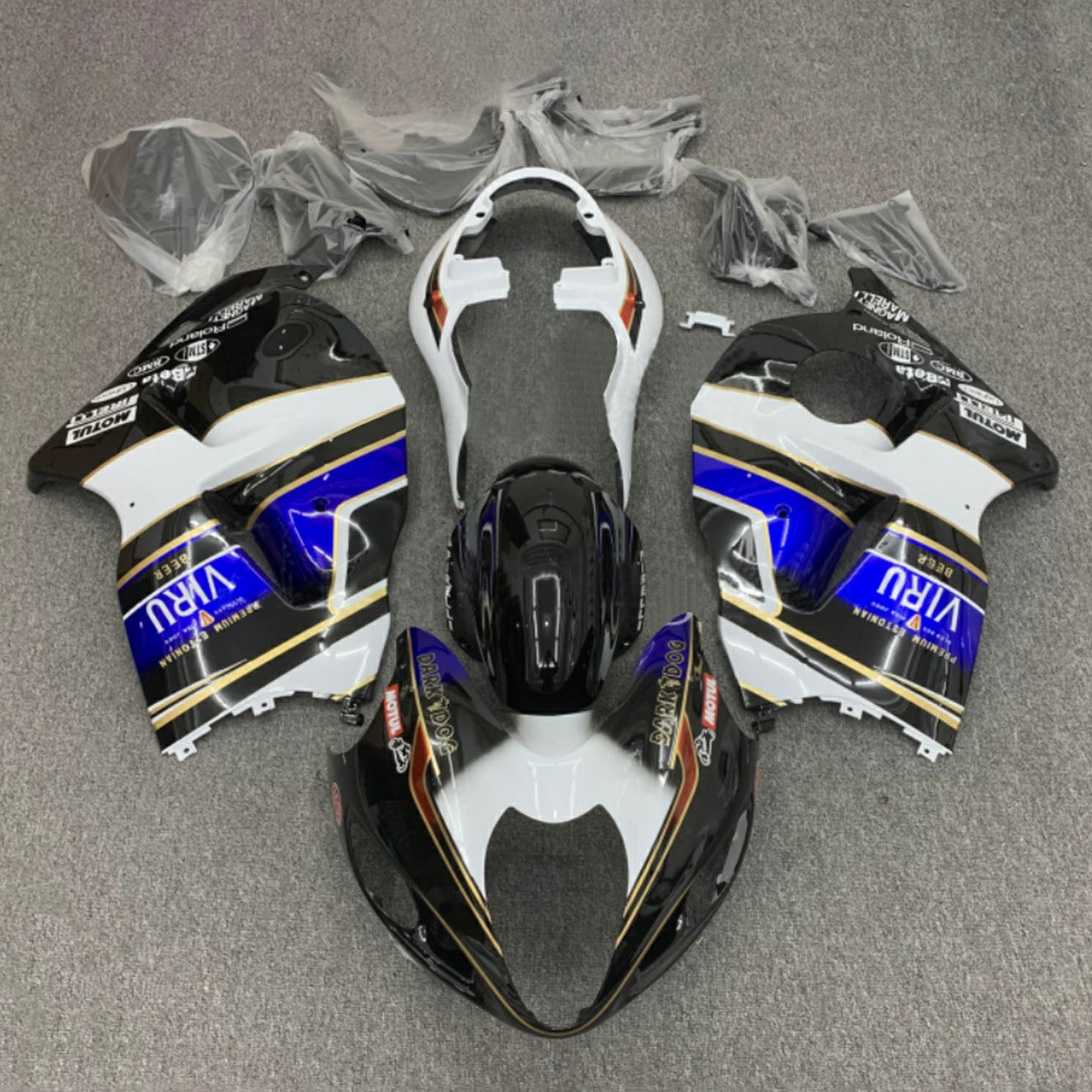 Amotopart Suzuki Hayabusa GSX1300R 1999-2007 Kit de carénage carrosserie plastique ABS