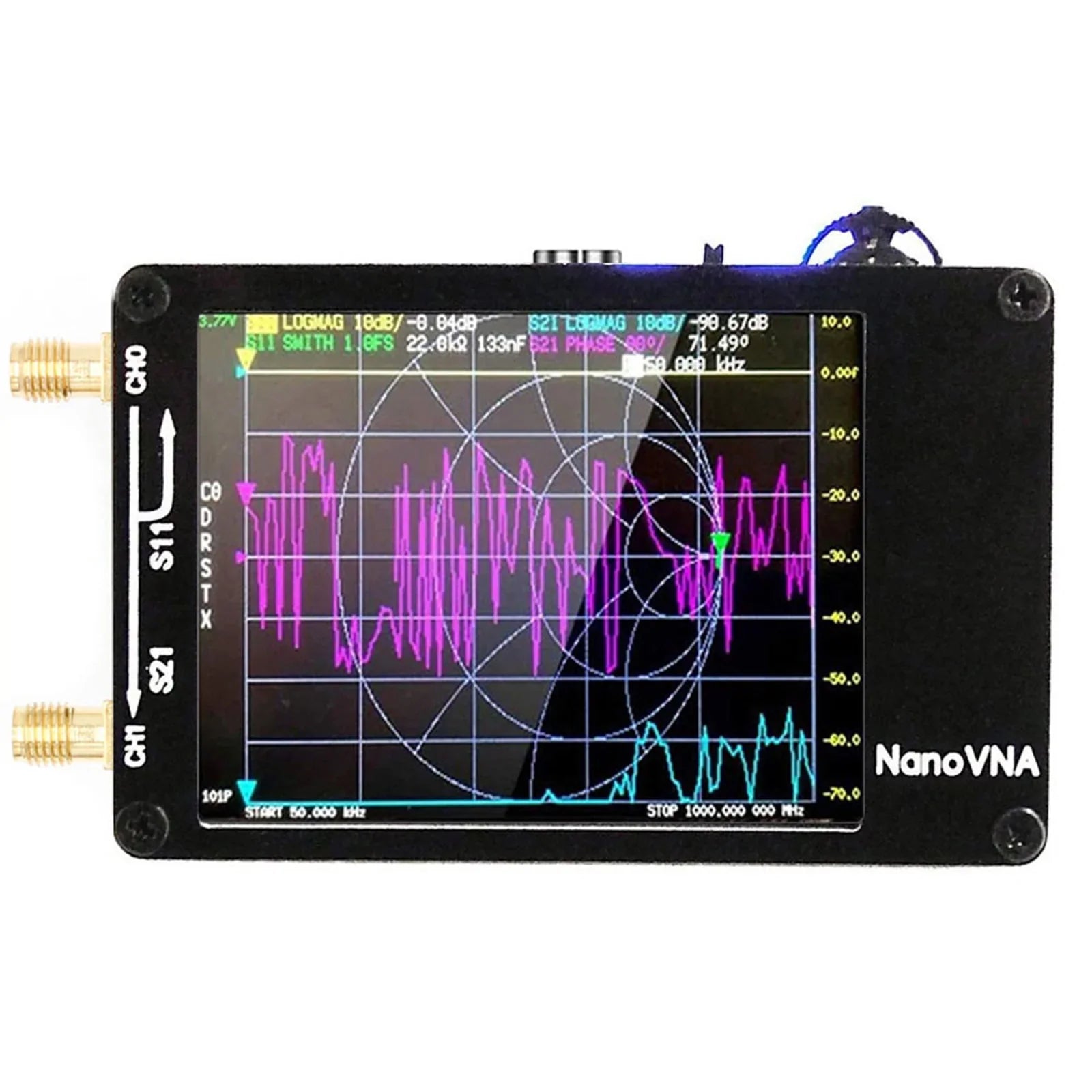 Analyseur 'antenne réseau vectoriel NanoVNA-H Analyseur MF HF VHF UHF avec emplacement pour carte SD