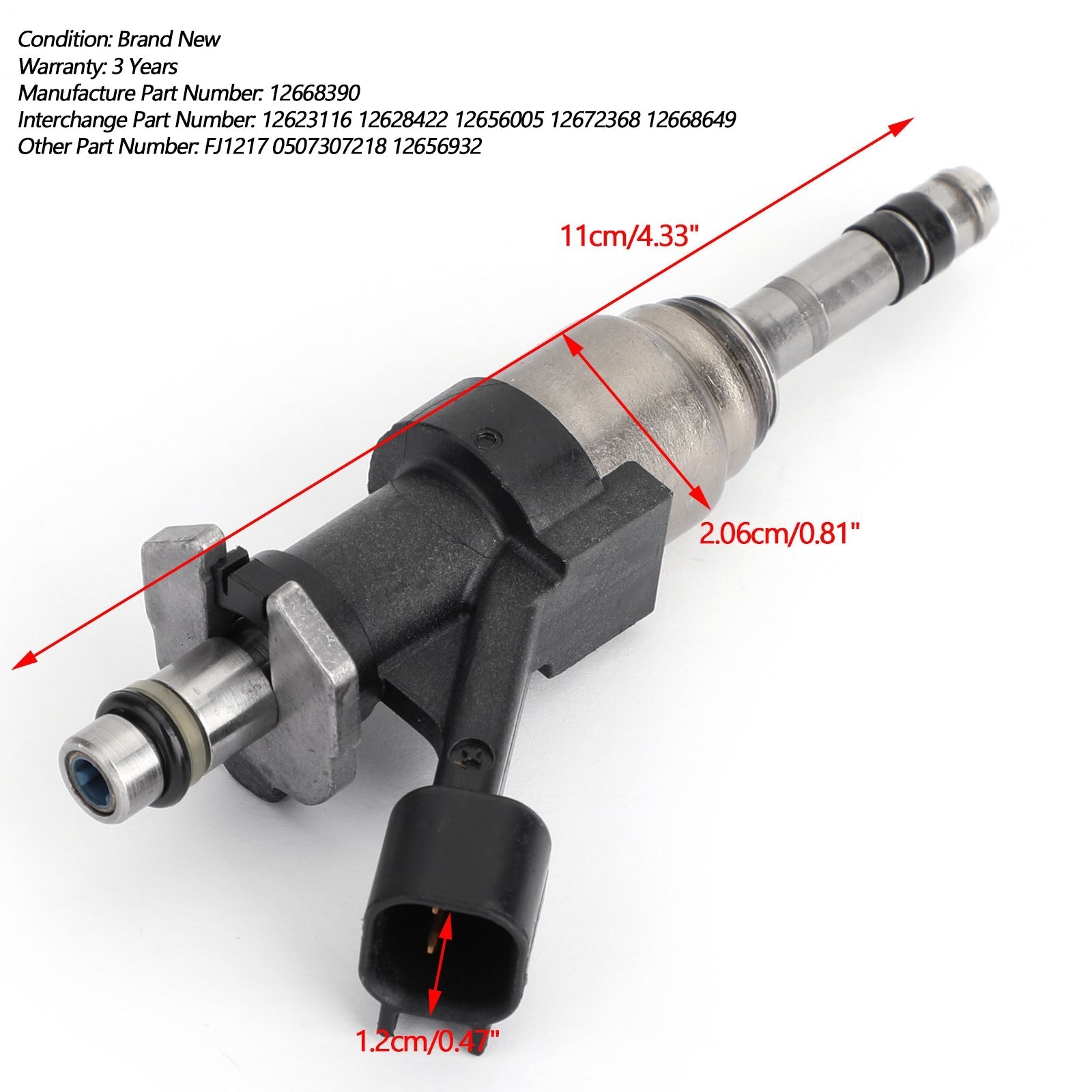 8 inyectores de combustible 12668390 para camiones Chevrolet GMC GM 2014-2017 4,3 L y 5,3 L genéricos