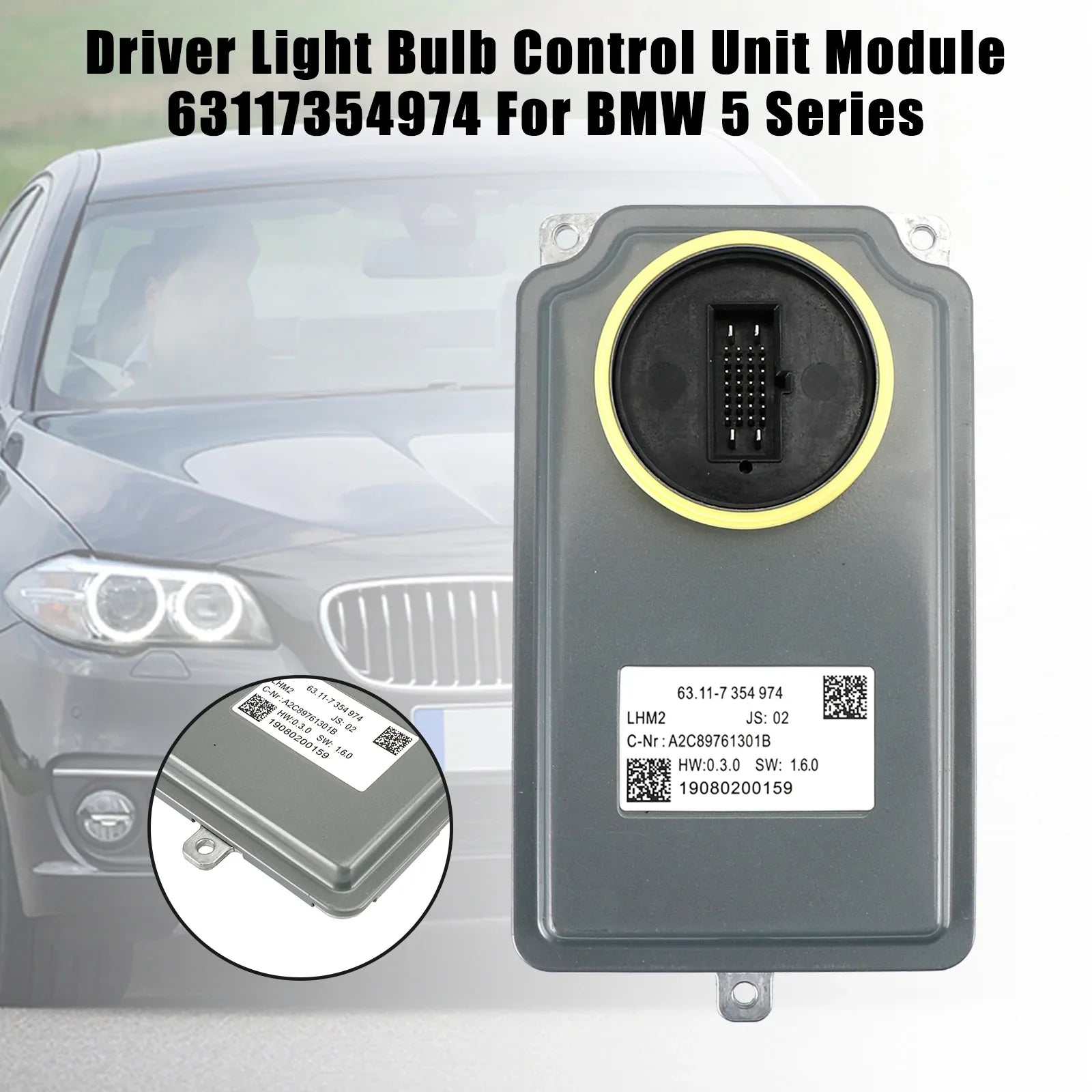 2014-2016 BMW 535d 535dx 550i 550ix Driver Lampadina Modulo di Controllo 63117354974