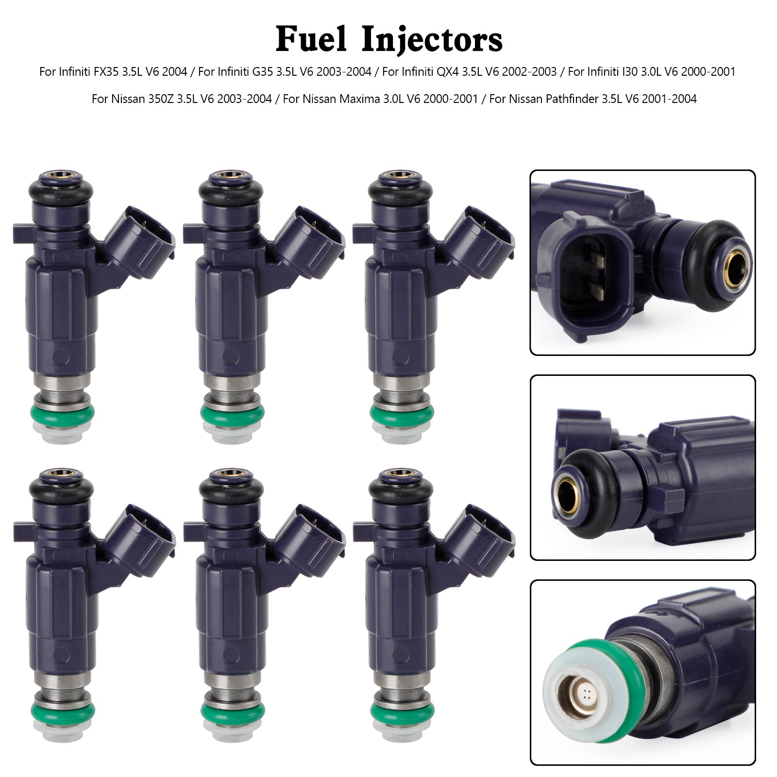 6PCS Injecteurs de carburant FBJC100 Fit Nissan 350Z 2003-04 Fit Infiniti G35 2003-2004