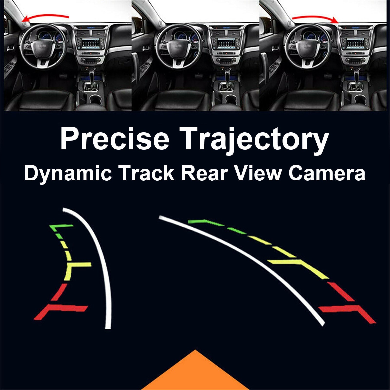 Trajectoire dynamique Ligne de stationnement Camion SUV Voiture Sauvegarde Vue nocturne Caméra de recul