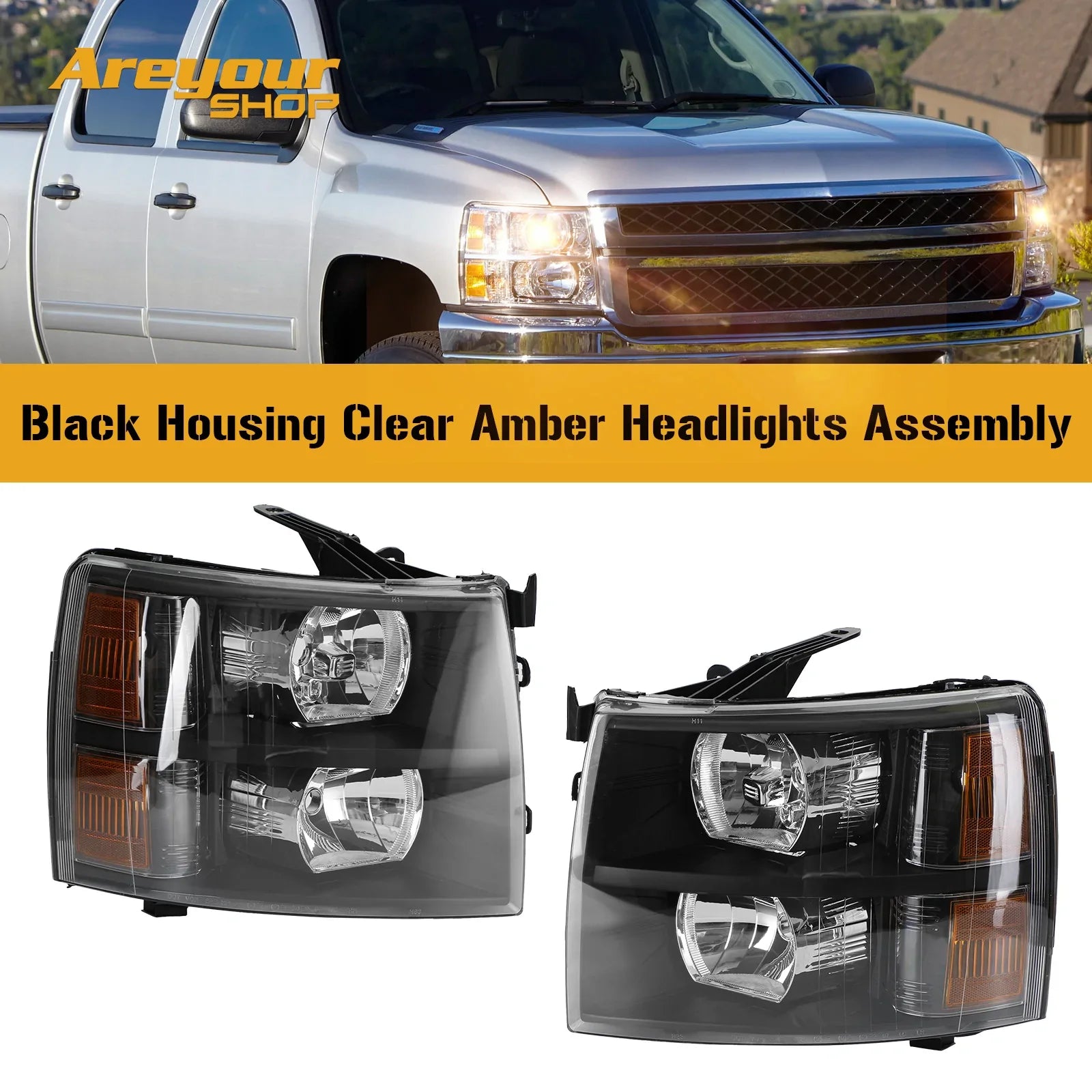 Chevrolet Silverado 1500 2500 3500 2007-2013 Conjunto de faros