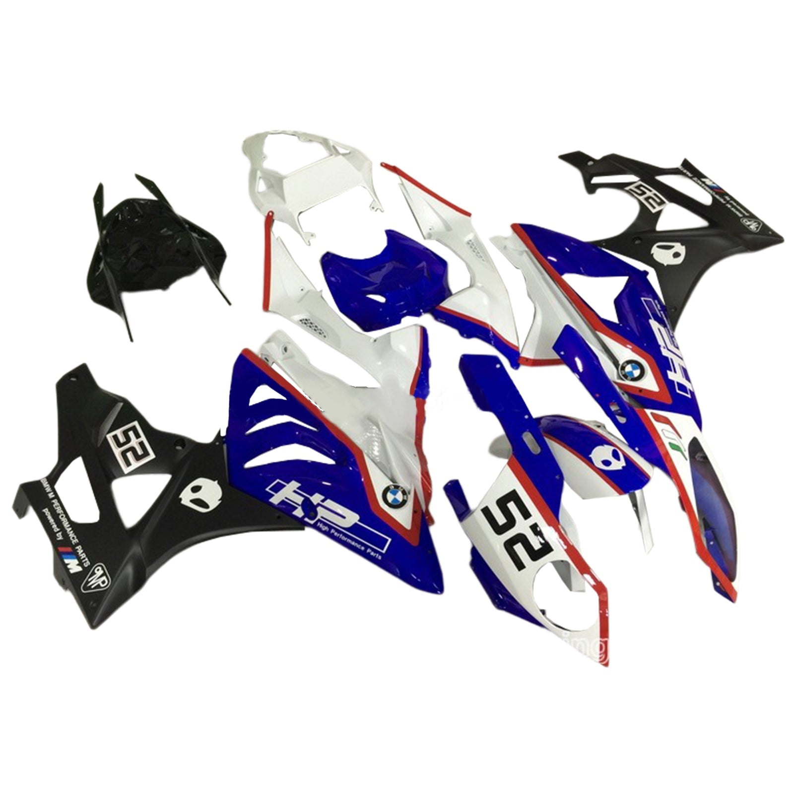 Amotopart BMW S1000RR 2009-2014 Kit de carénage Carrosserie Plastique ABS