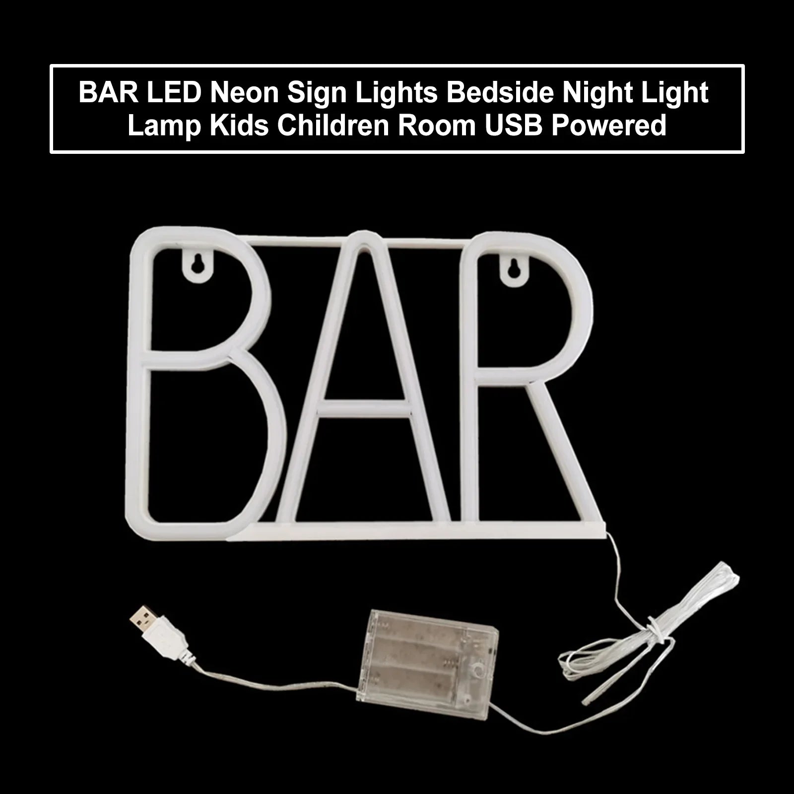 BAR LED Letrero de neón Luces de noche Lámpara de luz nocturna Niños Habitación para niños Alimentado por USB
