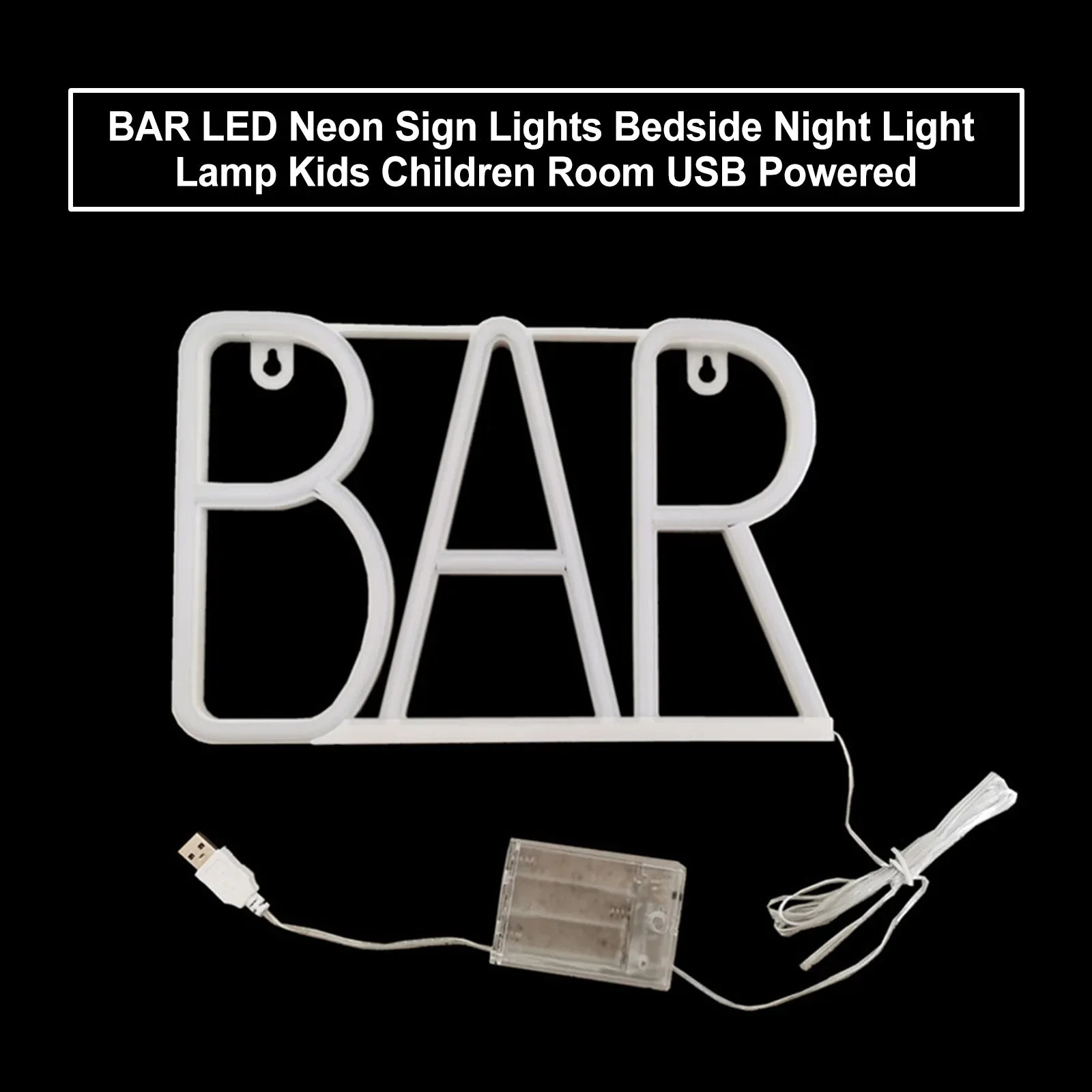 BAR LED Insegna al neon Luci da comodino Lampada da notte per bambini Camera dei bambini alimentata tramite USB