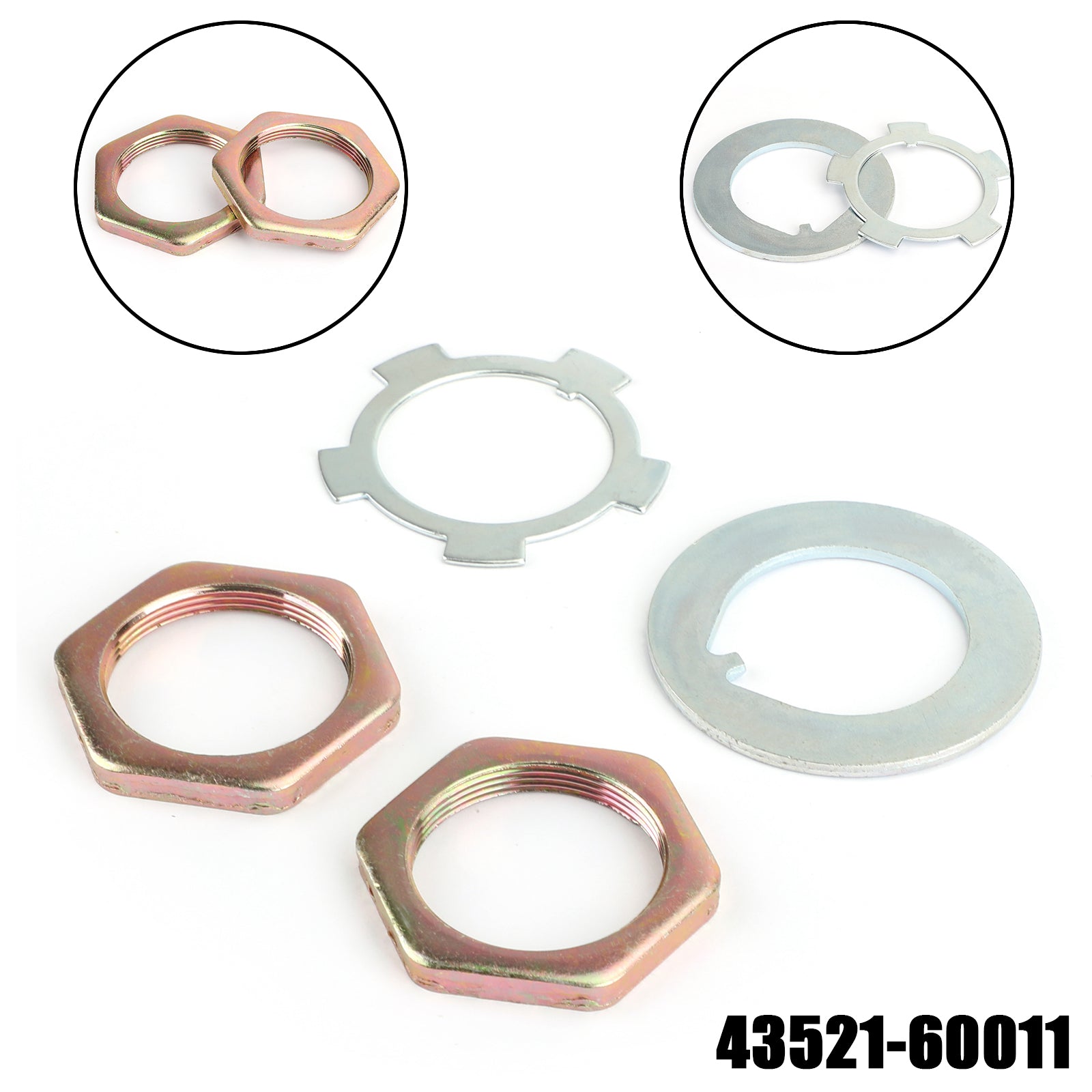 4352160011 Kit de rondelle d'écrou de blocage de broche de moyeu d'essieu avant 43521-60011 pour Toyota Hiluxs générique