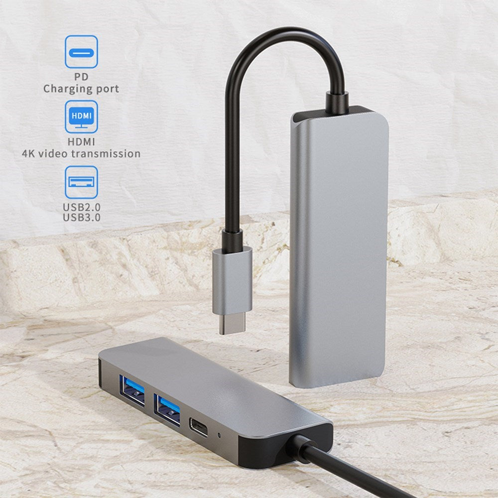 4-en-1 vers HD USB C USB3.0 PD Type-C HUB Adaptateur Dock pour Mac Windows PC