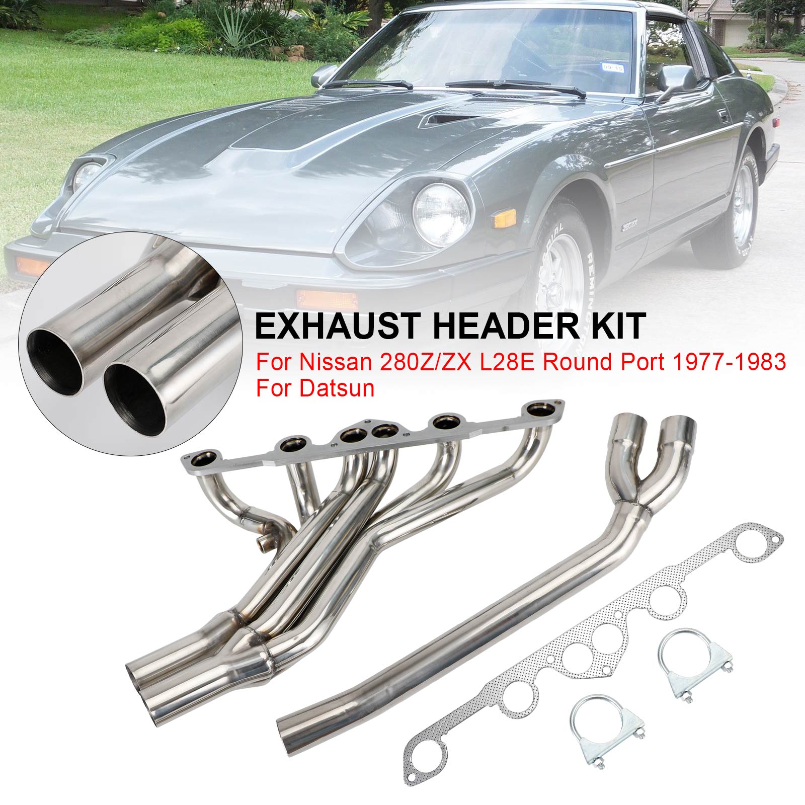 Nissan 280Z 280ZX L28E 1977-1983 Colector de escape de acero inoxidable Datsun 70-1122