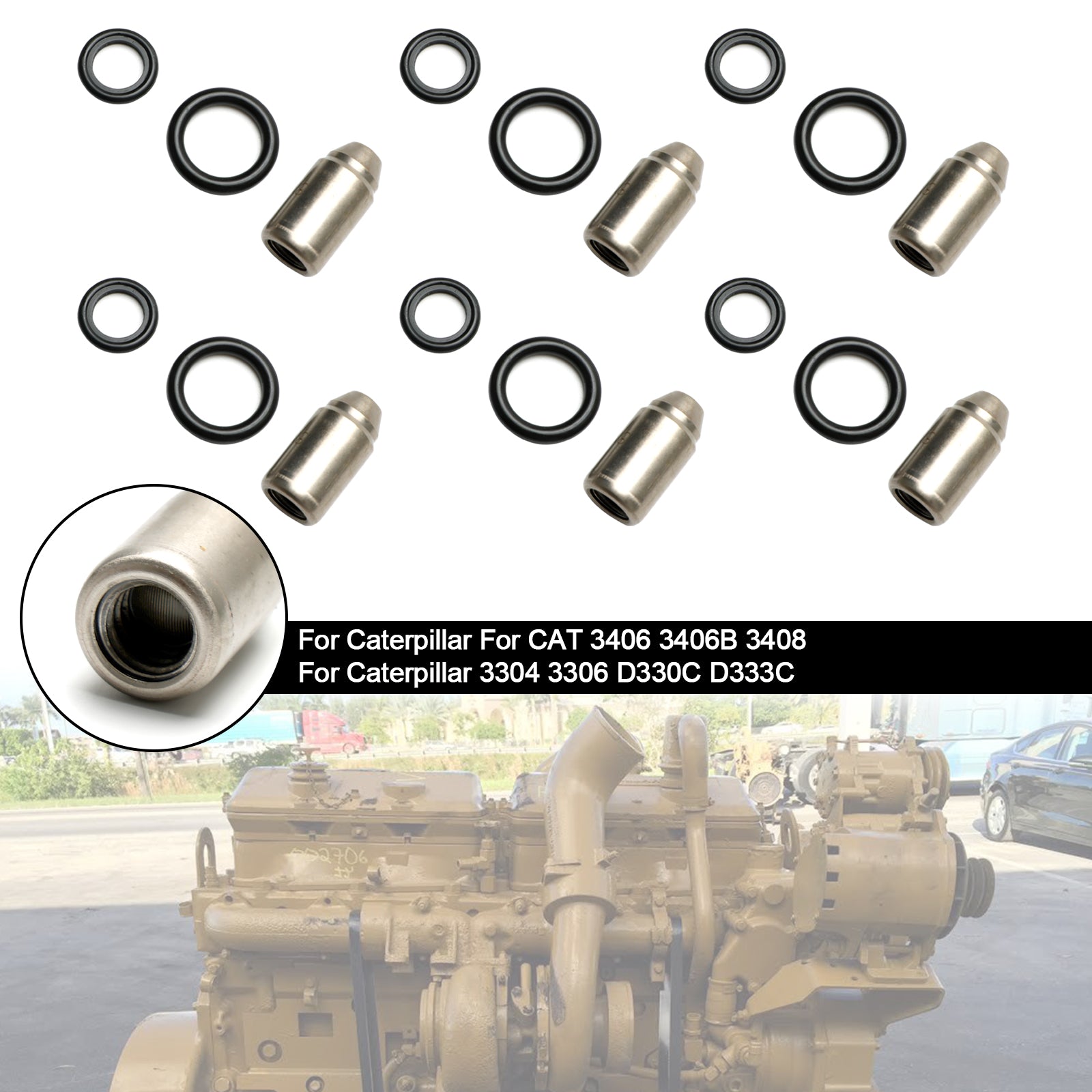 8N8796 6 stks Injectoren Nozzle Service Groep Fit Caterpillar 3304 3306 D330C D333C 7S-9891 7S-8722 8N-4694