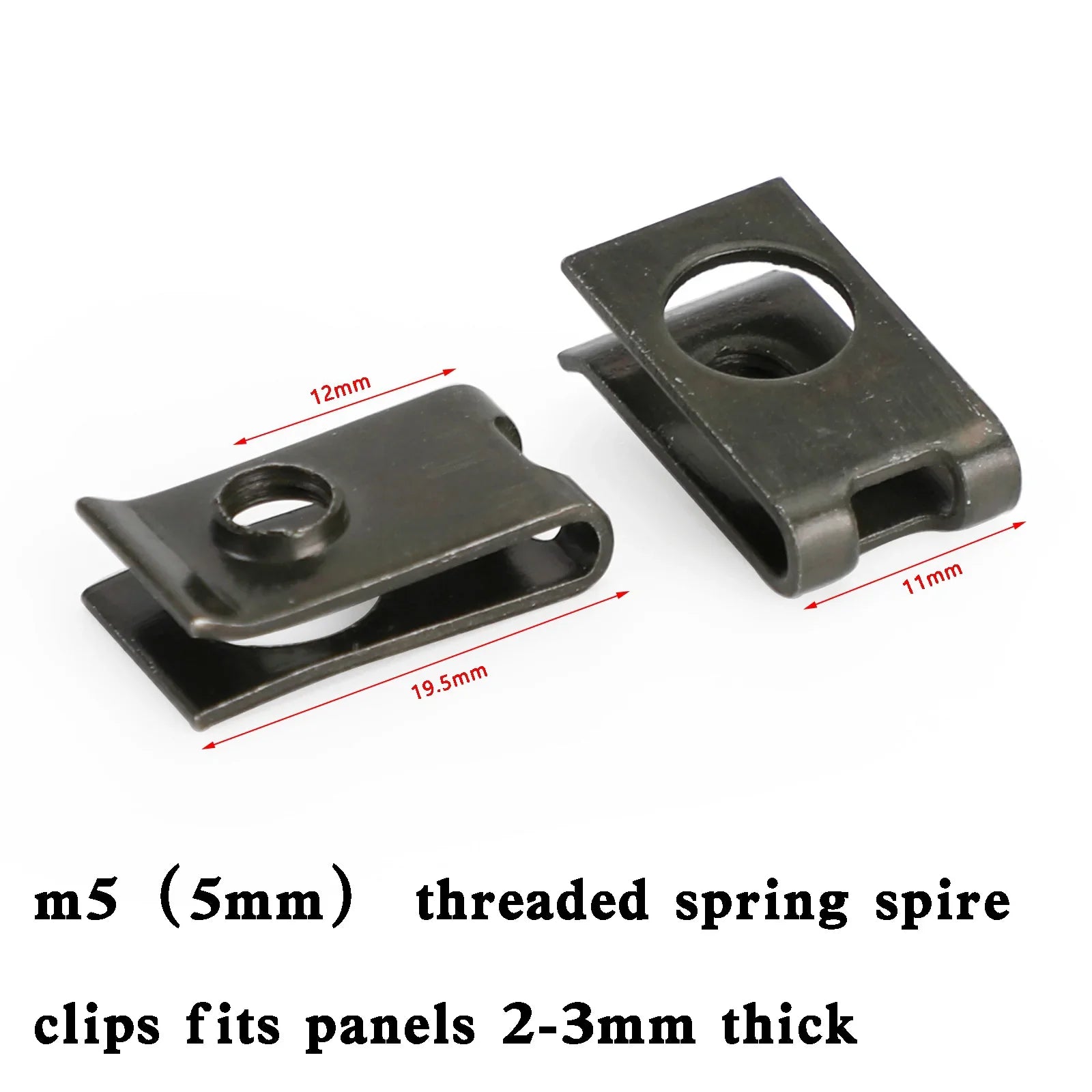 10x piccole clip a molla per carenatura moto M5 5mm Speed ​​​​Spire Nuts Clip U Nut generico