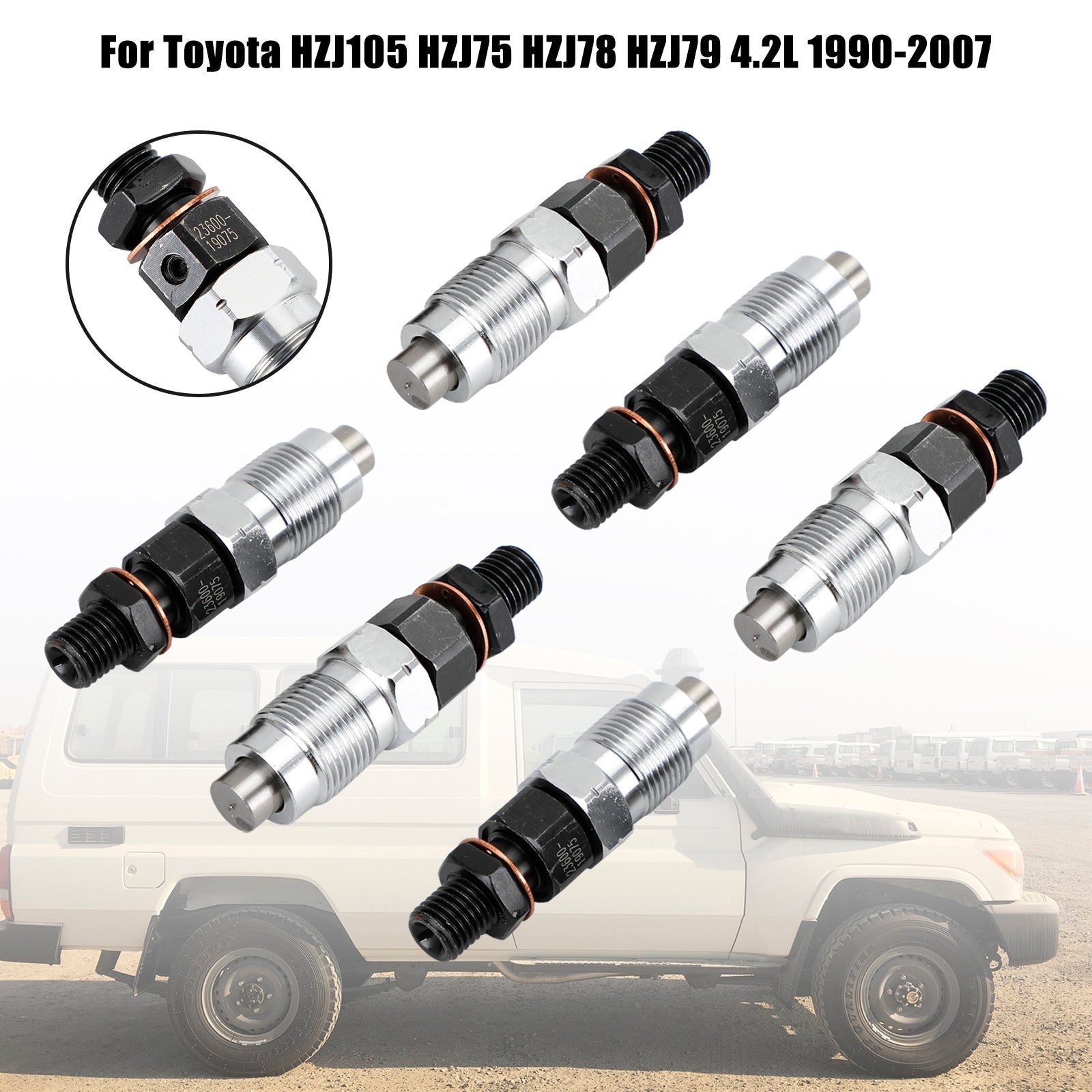 1990-2007 Toyota HZJ105 HZJ75 HZJ78 HZJ79 6 piezas inyectores de combustible 23600-19075 Fedex Express