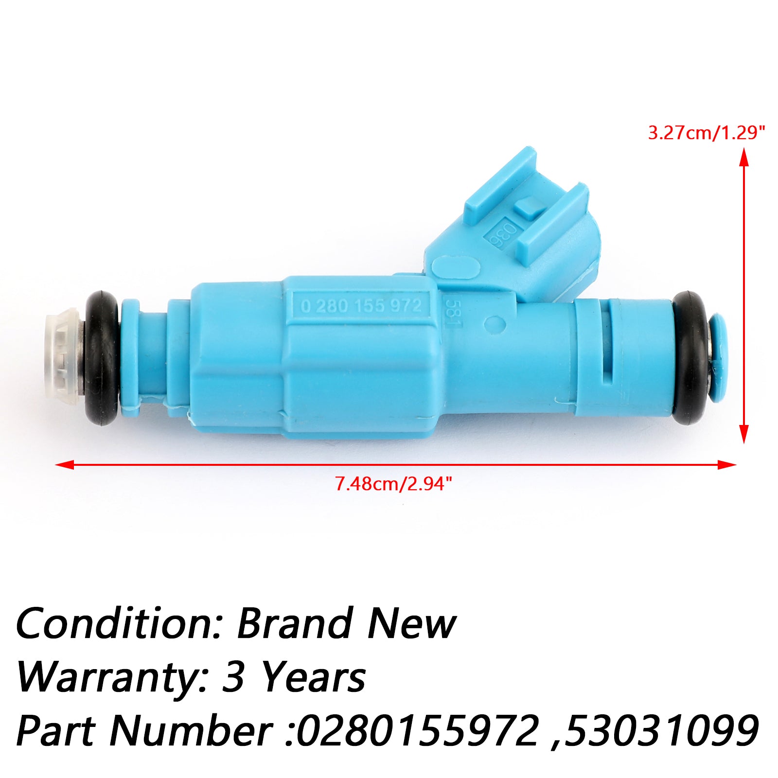 Confezione da 6 iniettori di carburante 0280155972 per Liberty 3.7L V6 2002-2003 generico 53031099