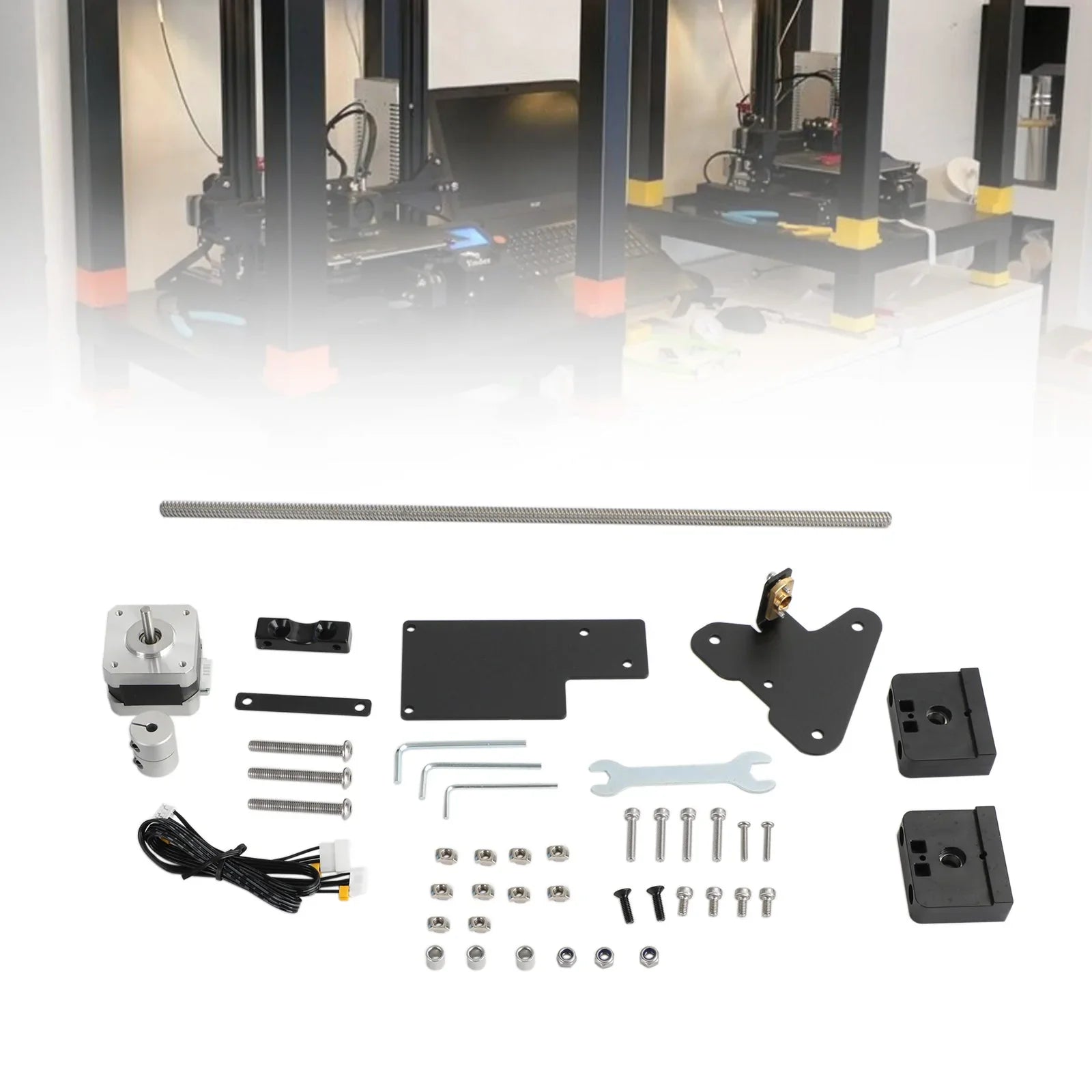 Piezas de actualización de impresora 3D Varilla de tornillo de doble eje Z para Ender-3/Ender-3 V2/Pro