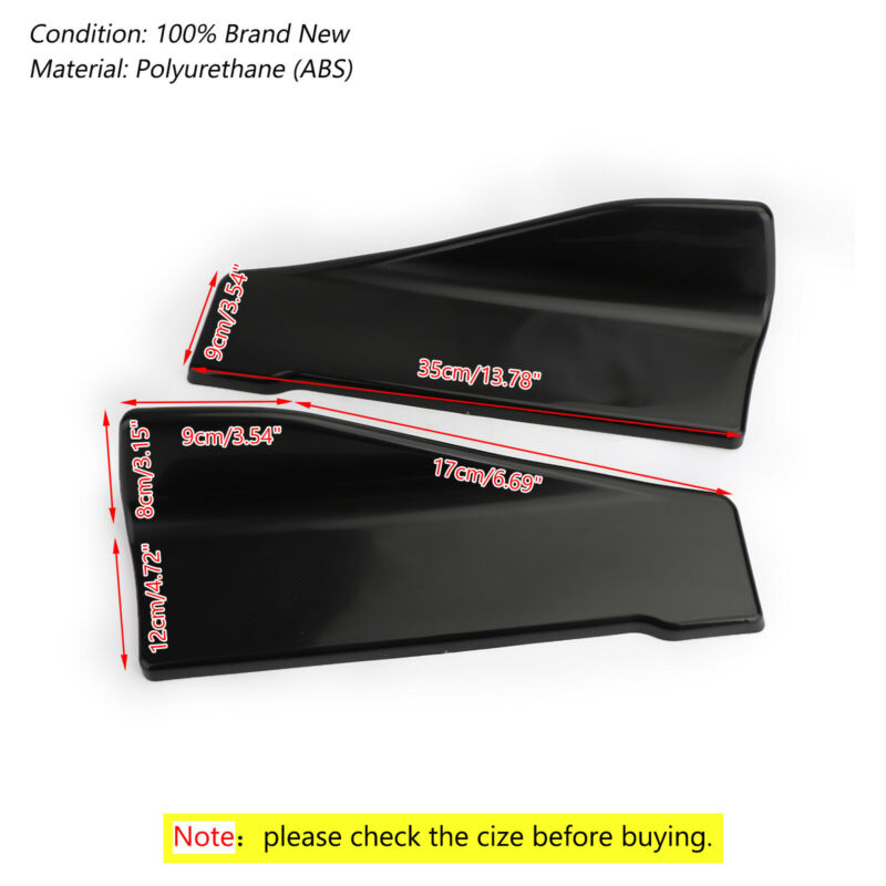 2pcs 35cm Jupe Spoiler Arrière Lip Extension Rocker Splitters Winglet Wings Noir Générique