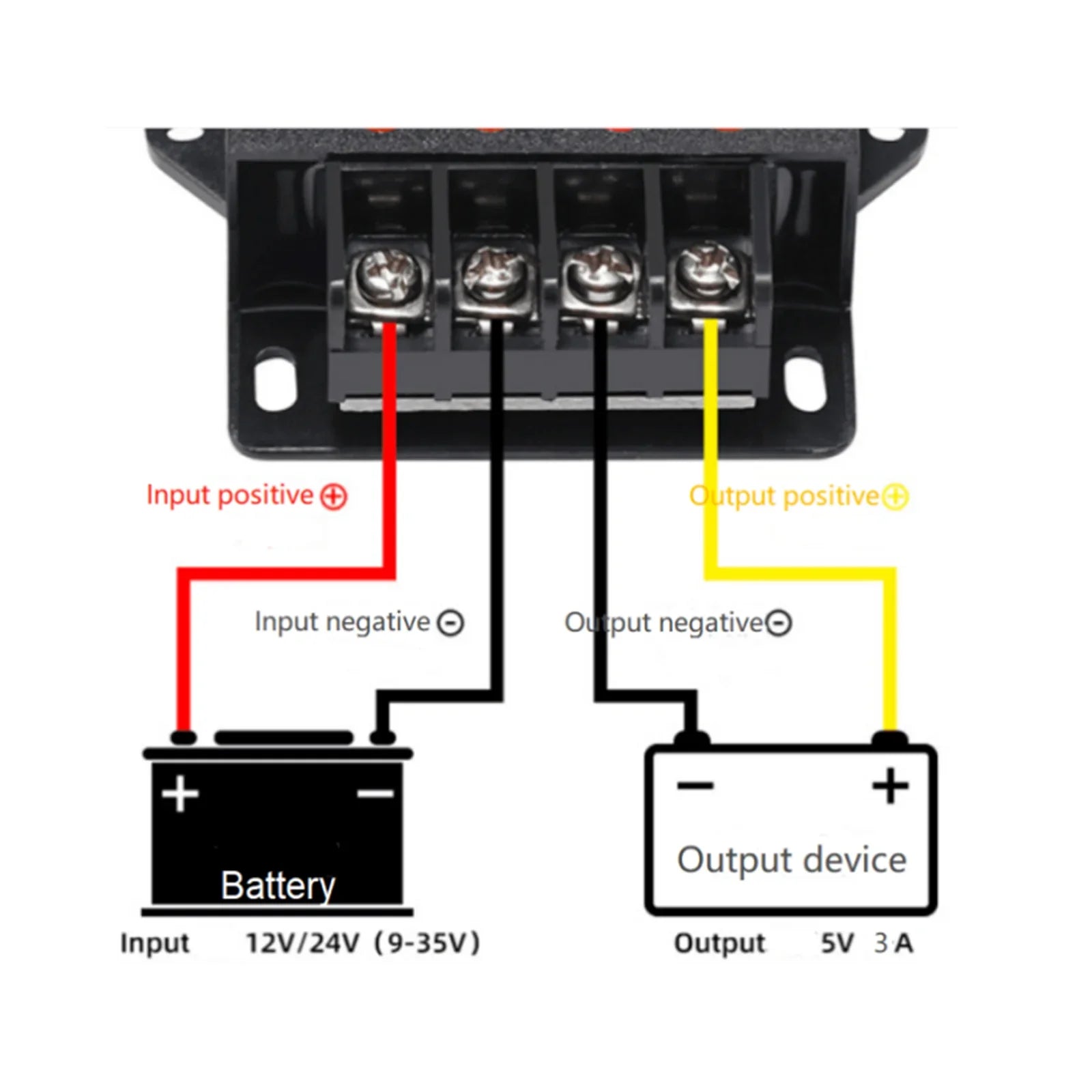 DC-DC 12V/24V à 5V 3A 15W Module régulateur abaisseur convertisseur de tension mètre