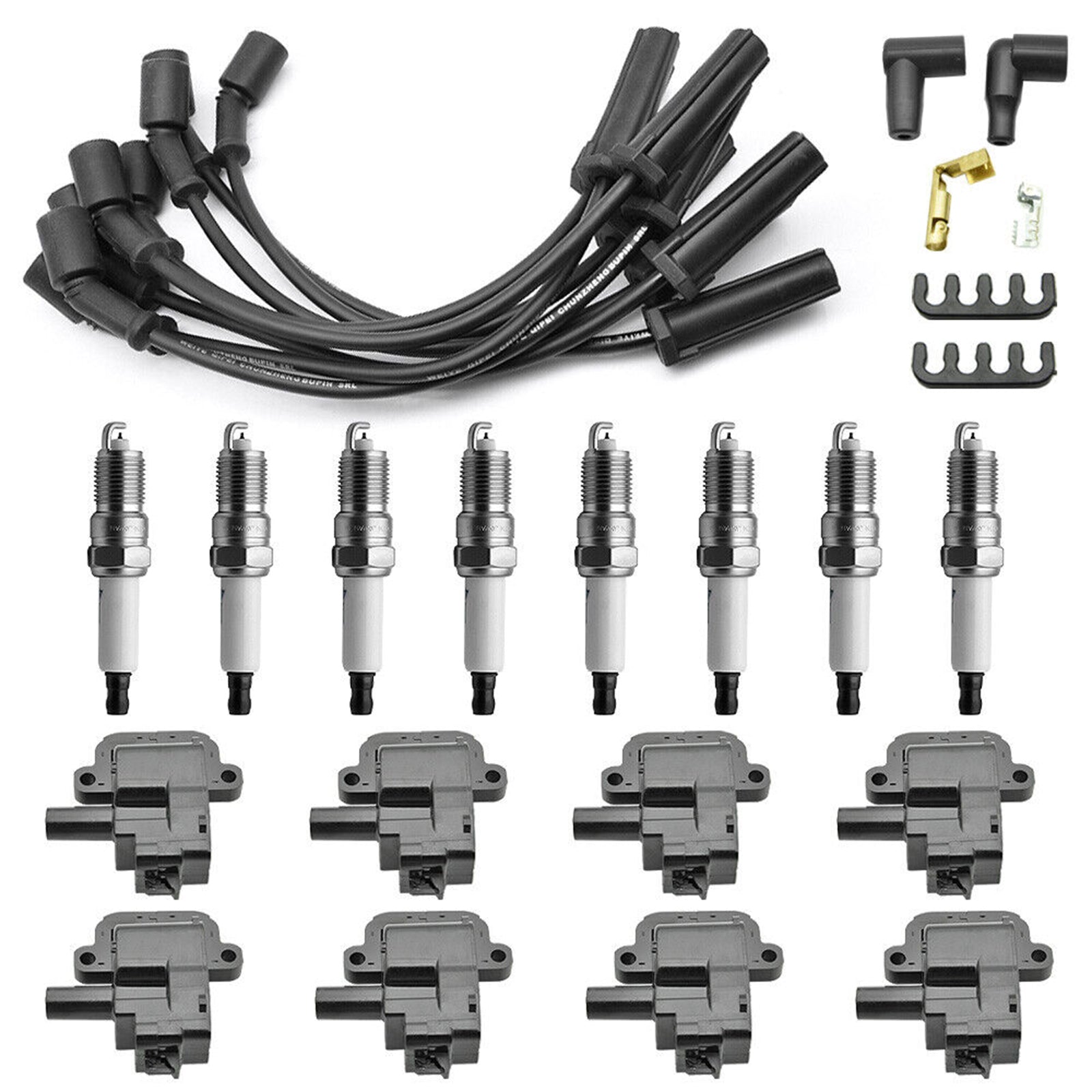 2001-2002 Chevrolet Silverado 2500 Sierra 3500 HD Van G3500 Express V8 8.1L 8X Bobina de encendido + Bujía + Cable D580 UF192