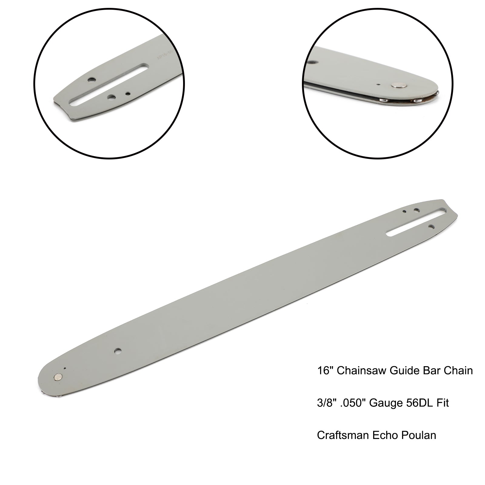 Chaîne de guide de tronçonneuse 16" 3/8" .050" Gauge 56DL Fit Craftsman Echo Poulan