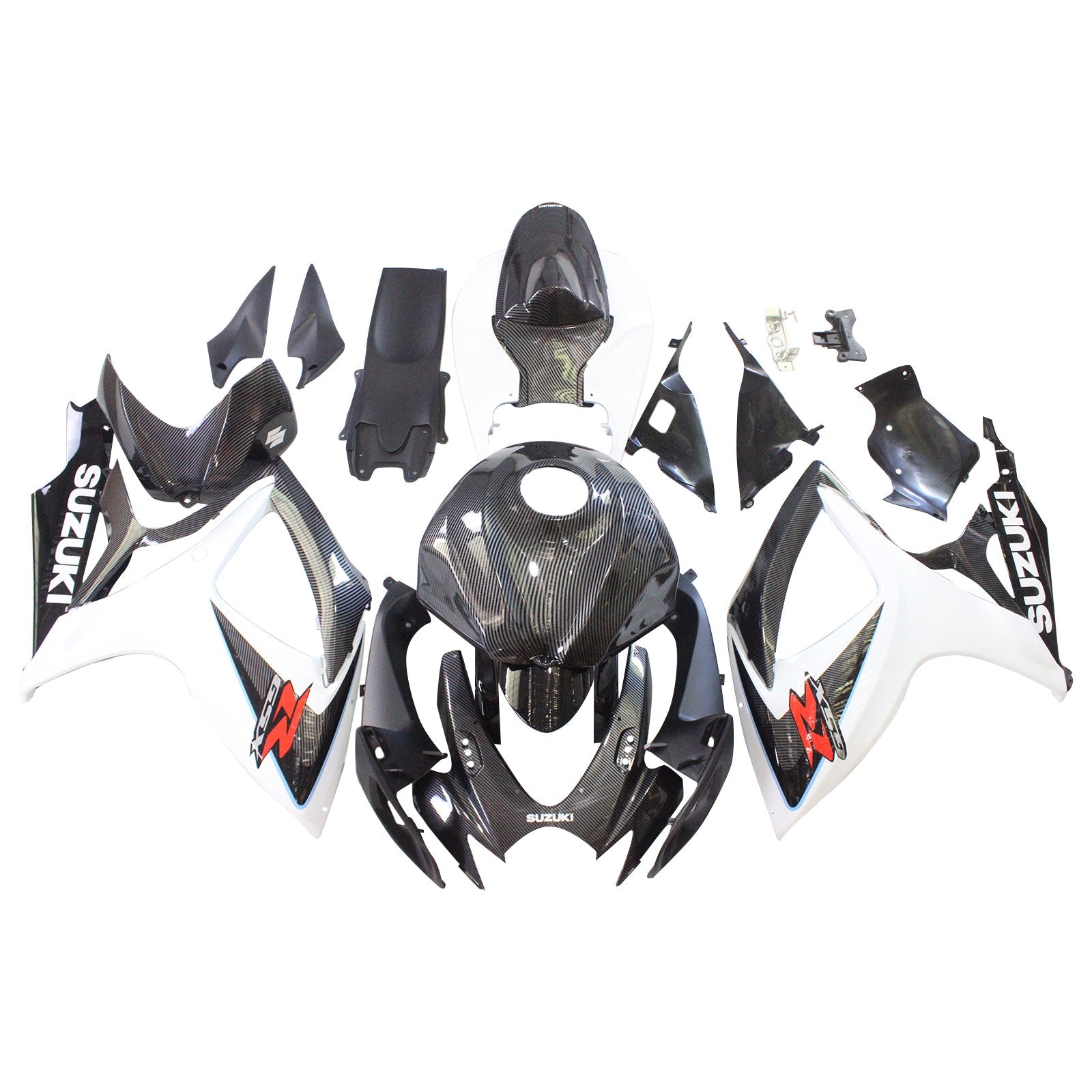 Amotopart Suzuki GSXR 600/750 2006-2007 K6 Kit Carénage Carrosserie Plastique ABS