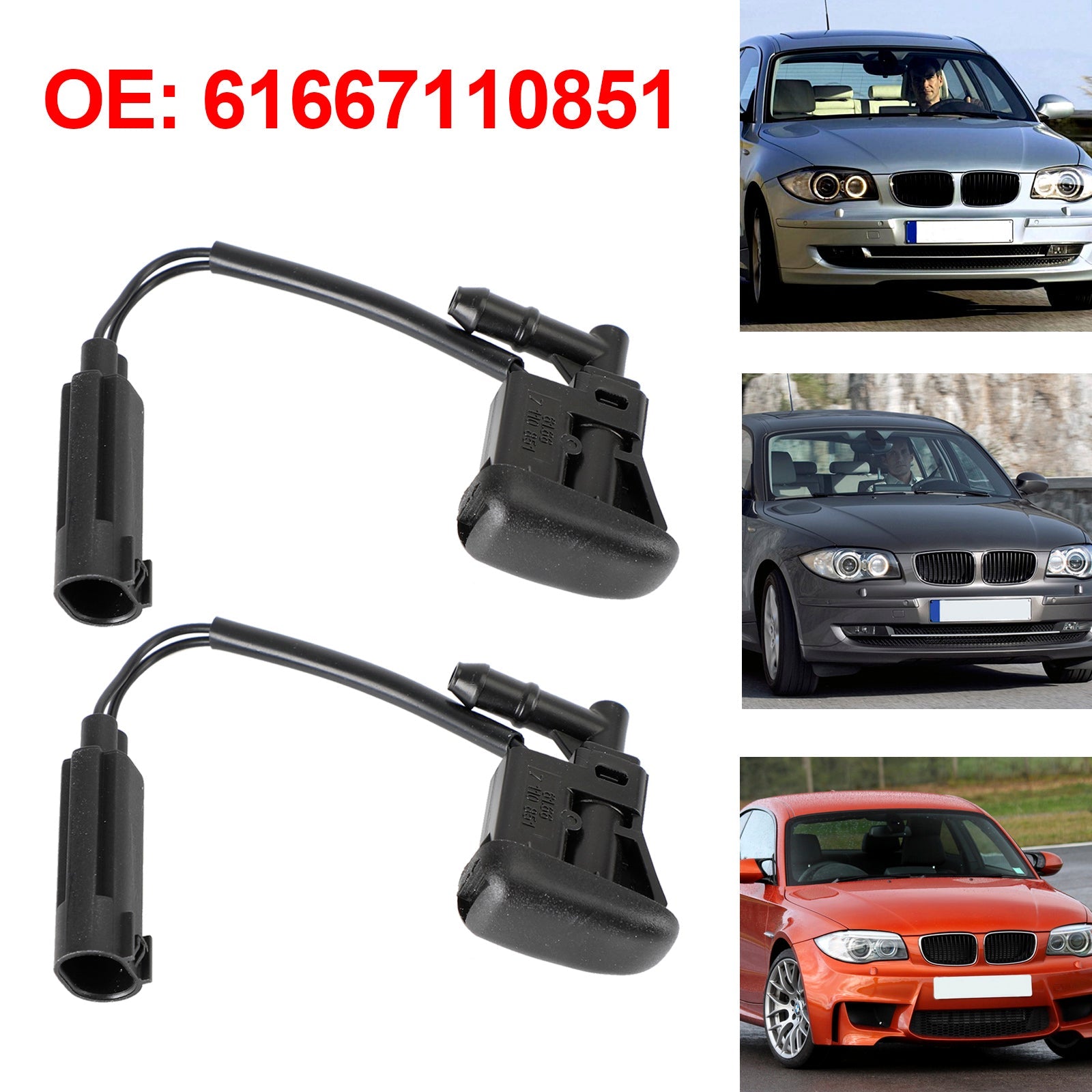 BMW E88 X3 E83 X5 E53 61667110851 2X Buse 'essuie-glace chauffante