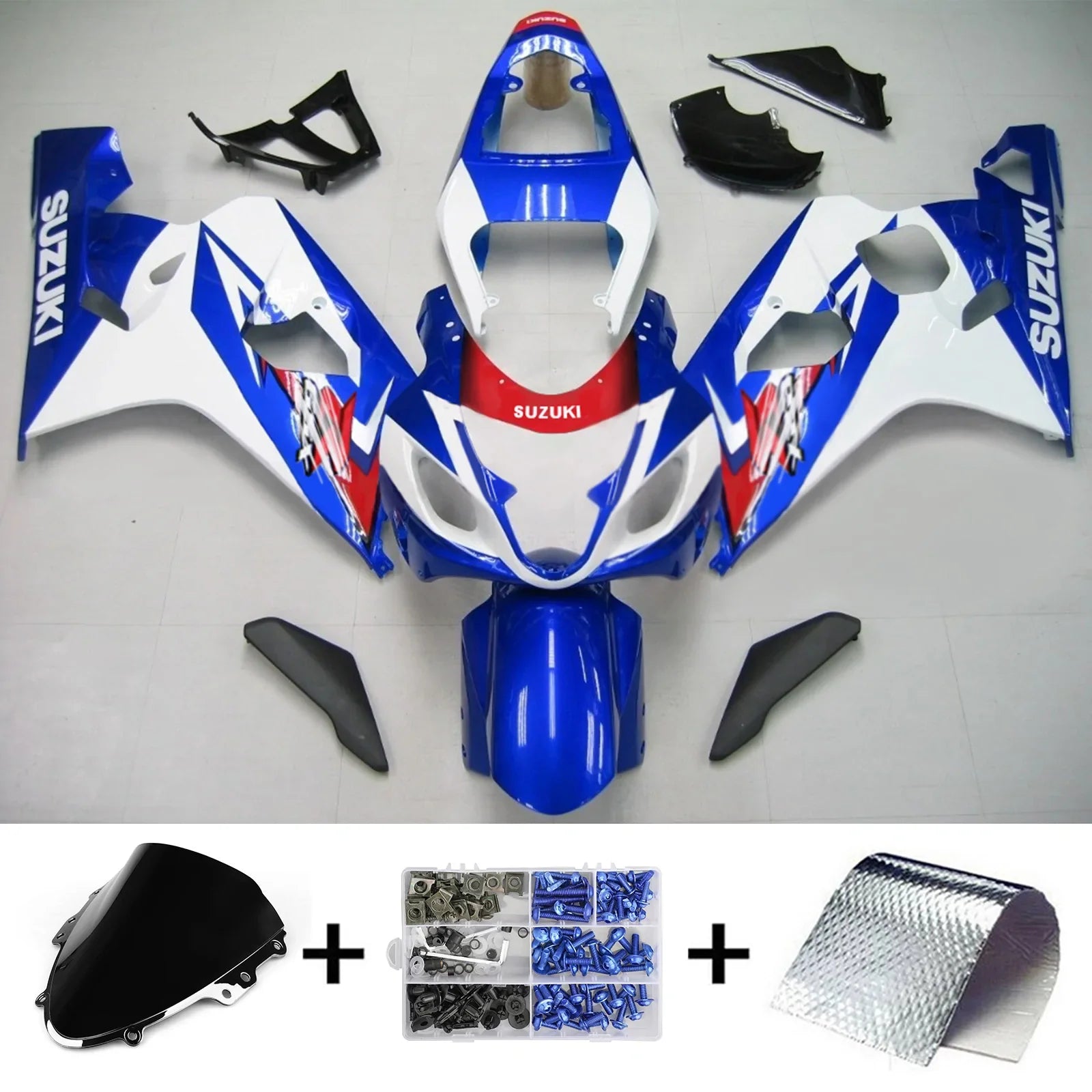 Amotopart Suzuki GSXR 600/750 2004-2005 Kit Carénage Carrosserie Plastique ABS