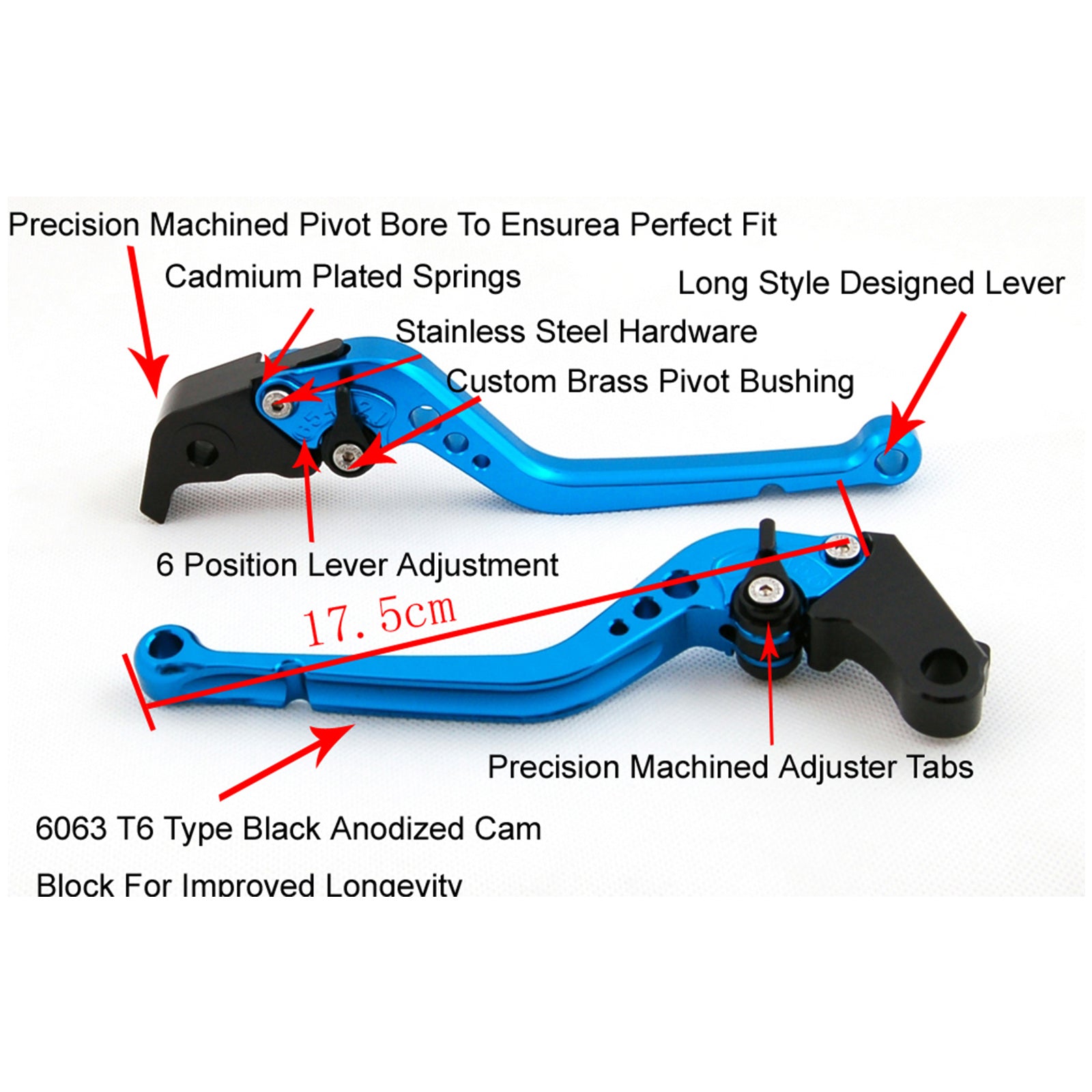 Palanca de freno de embrague larga para motocicleta compatible con YAMAHA MT125 2014-2019 genérico