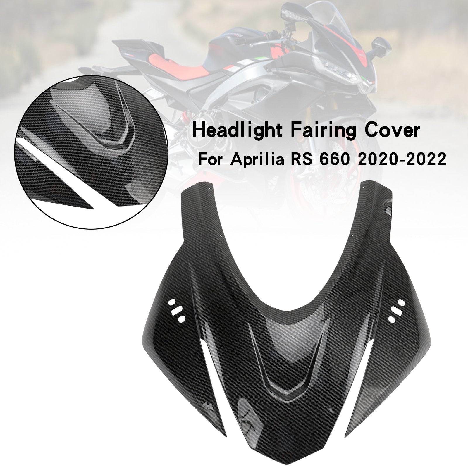 Aprilia RS 660 2020-2024 Cache de carénage de nez de capot de phare avant en carbone