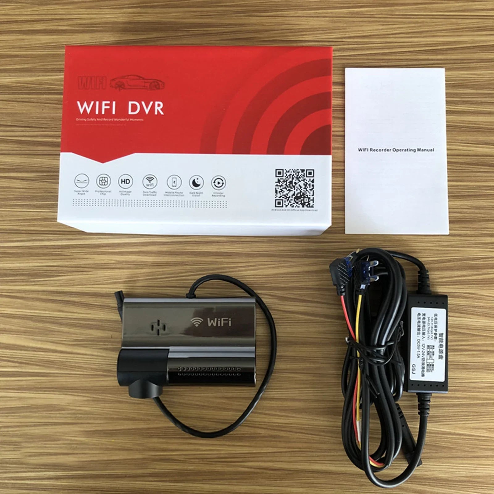 1080P Dash Cam Wifi App Enregistreur vidéo DVR Conduite Caméra cachée Vision nocturne