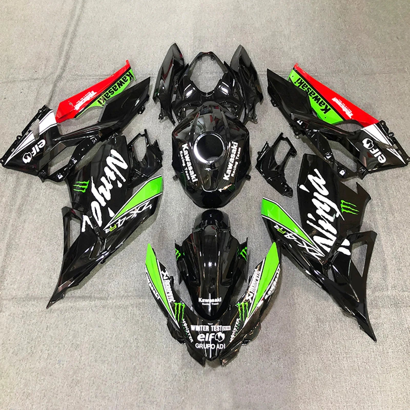 Kit de carénage Amotopart Kawasaki EX400/Ninja400 2018-2023