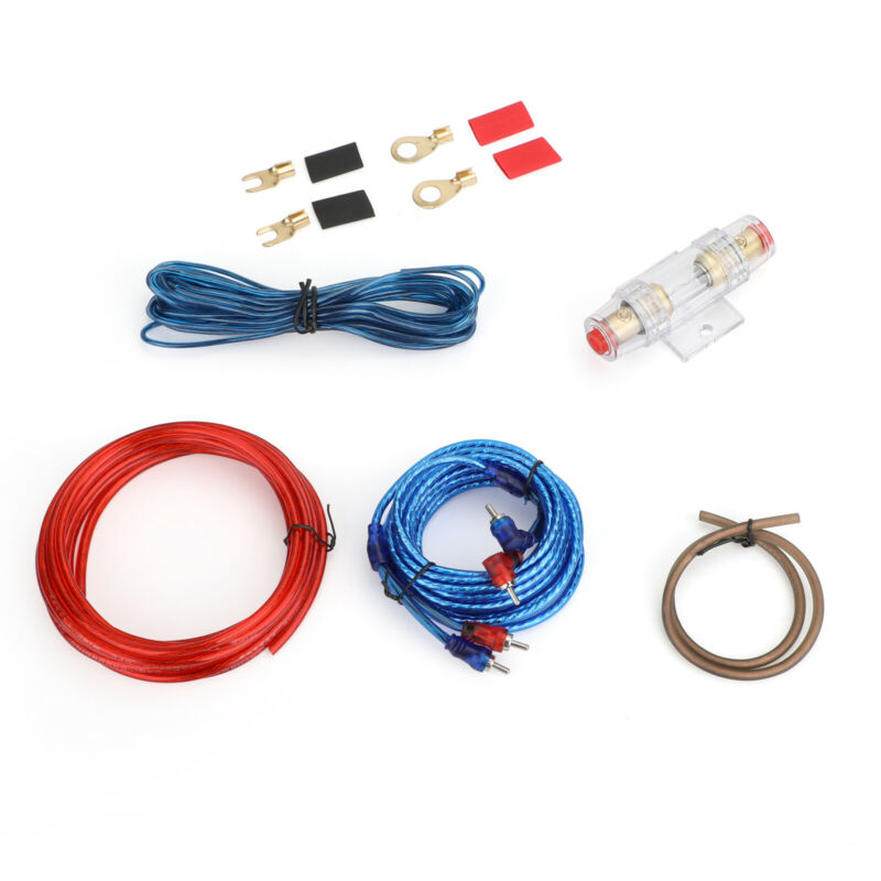 Alambre Sub Car RCA Amplificador FUSIBLE Arnés de cableado 1500W Amp 10 GAUGE Audio Kit de cableado Cable