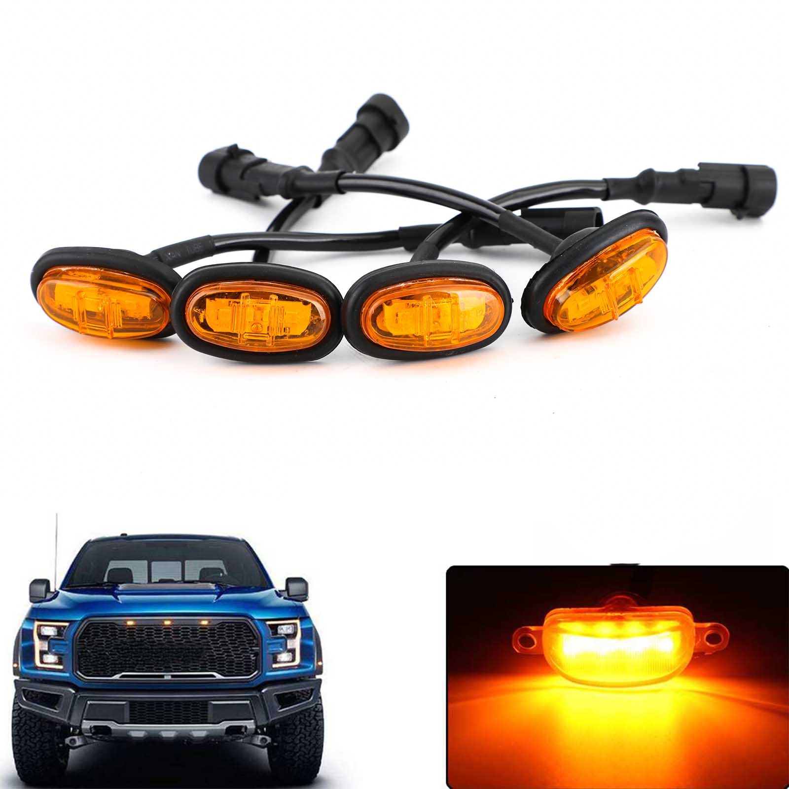4 pezzi LED di luce del tasto per ruote bapmic è adatto per Ford F-150 Raptor 2017-2019 Generico