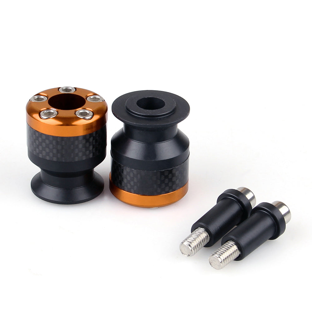 Bobines universelles de curseurs de bras oscillant CNC en fibre de carbone pour moto 10 mm orange générique