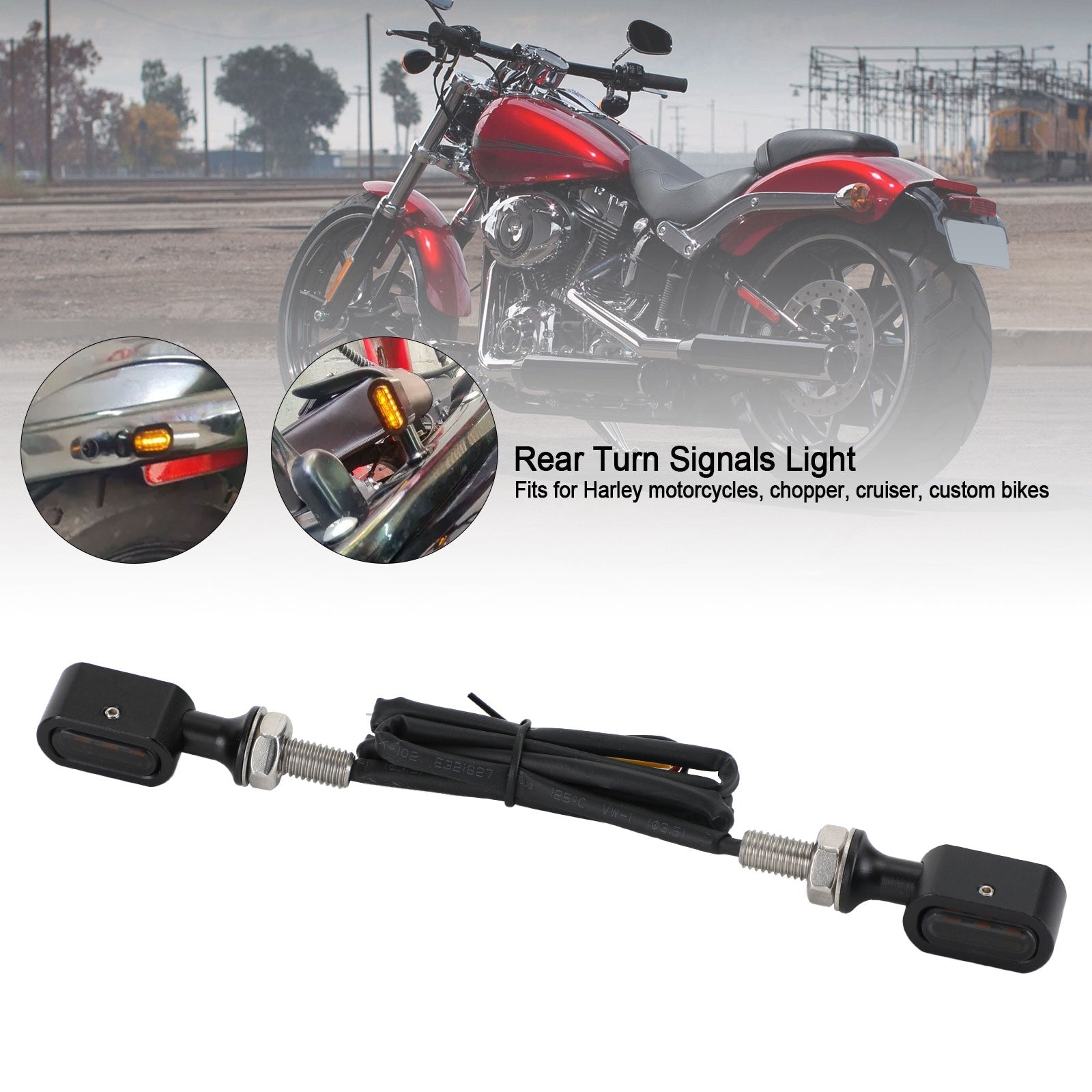 Mini intermitente trasero LED para Sportster Touring Dyna Softail