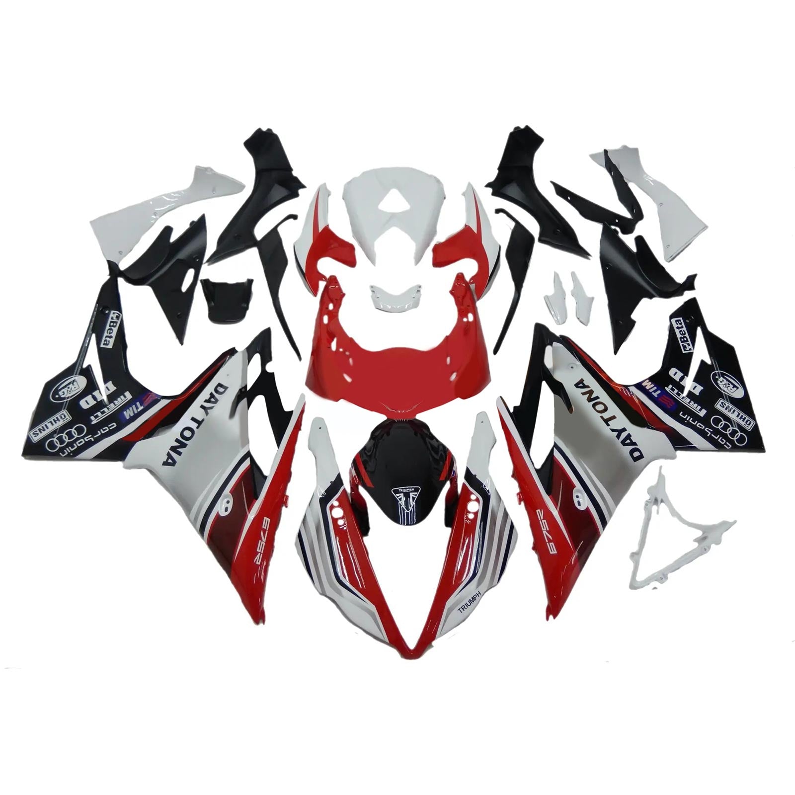 Amotopart Triumph Daytona 675 2013-2017 Kit Carénage Carrosserie Plastique ABS