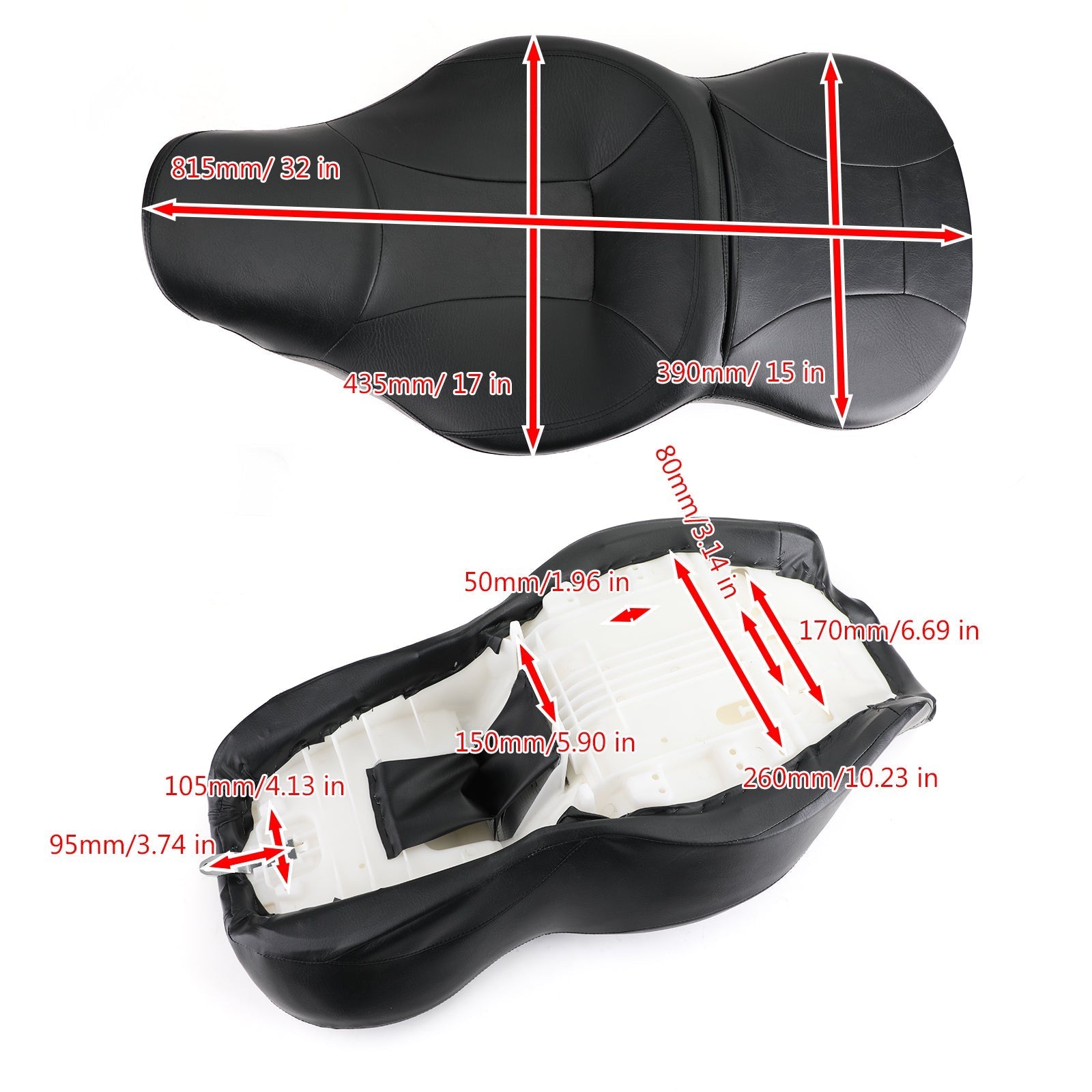 Selle passager noire pour 2014-2019 Touring Street Electra Glide Road King Generic