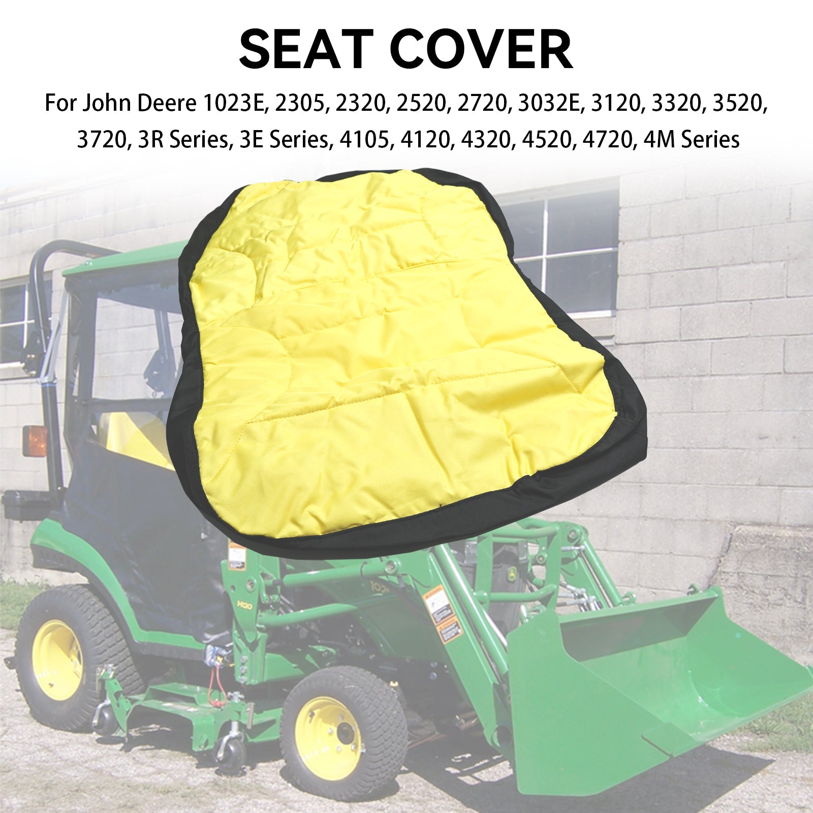 Housse de siège pour tracteur utilitaire compact 45,7 cm LP95233 pour John Deere Large