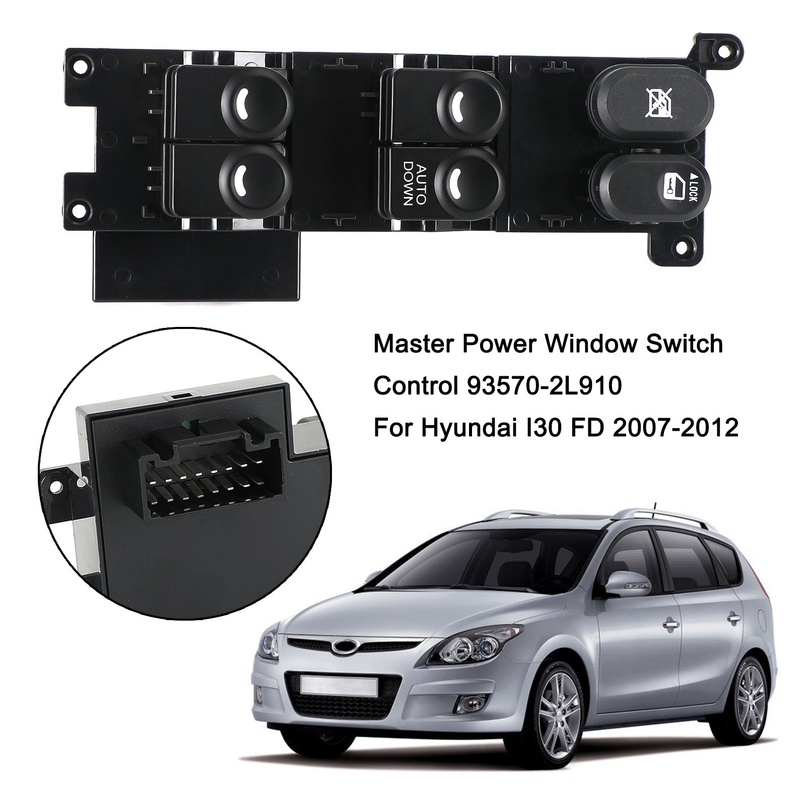 Control de interruptor de ventanilla eléctrica principal 93570-2L910 para Hyundai I30 FD 2007-2012 genérico