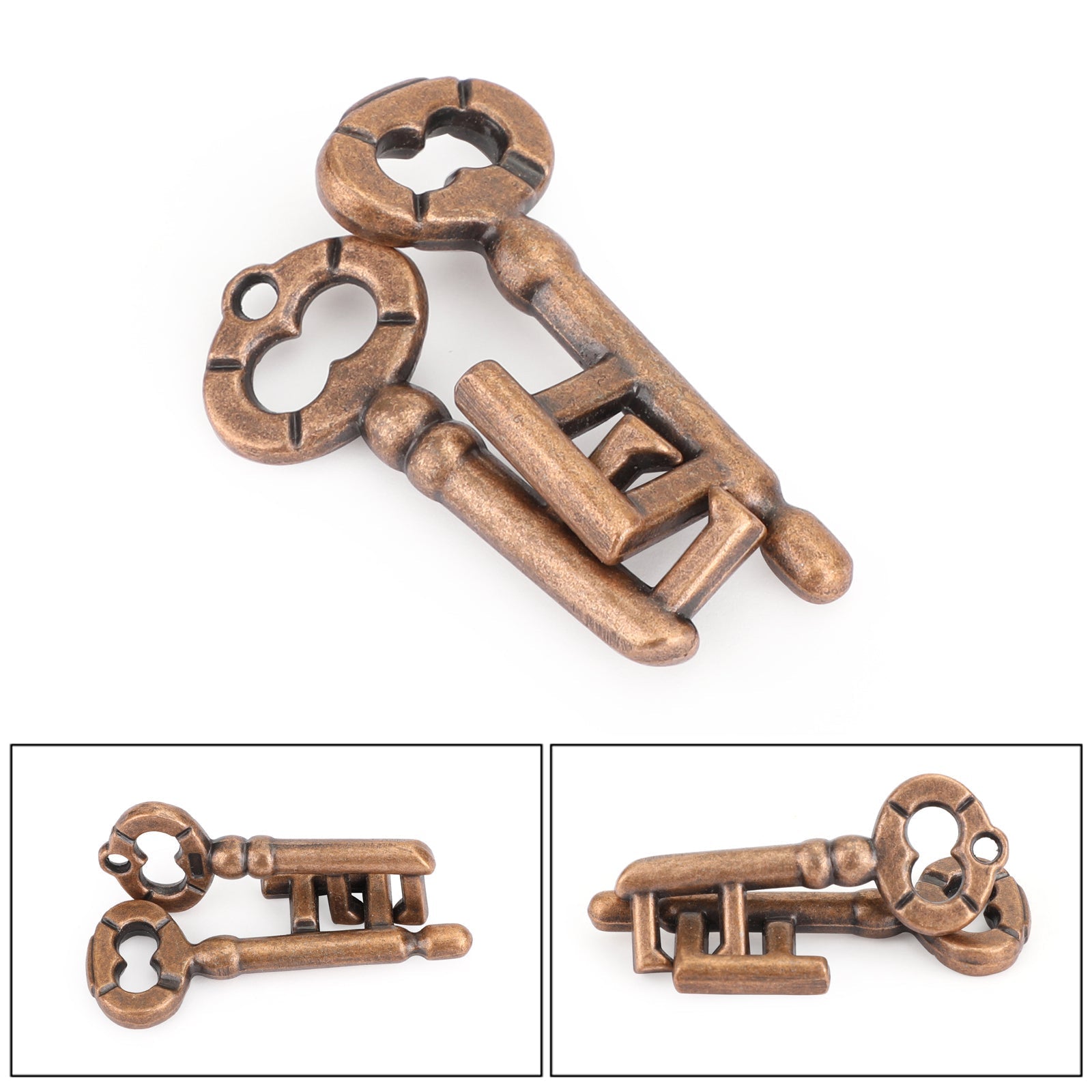 Vintage Alloy Cast IQ Mind Puzzle Box Casse-tête Jeu Key Lock Metal Lock Toys