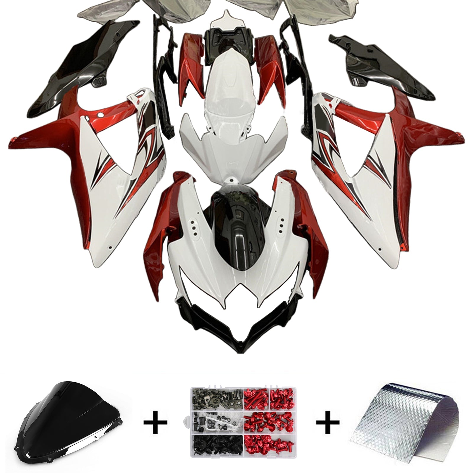 Amotopart Suzuki GSXR 600/750 2008-2010 K8 Kit carena carrozzeria in plastica ABS