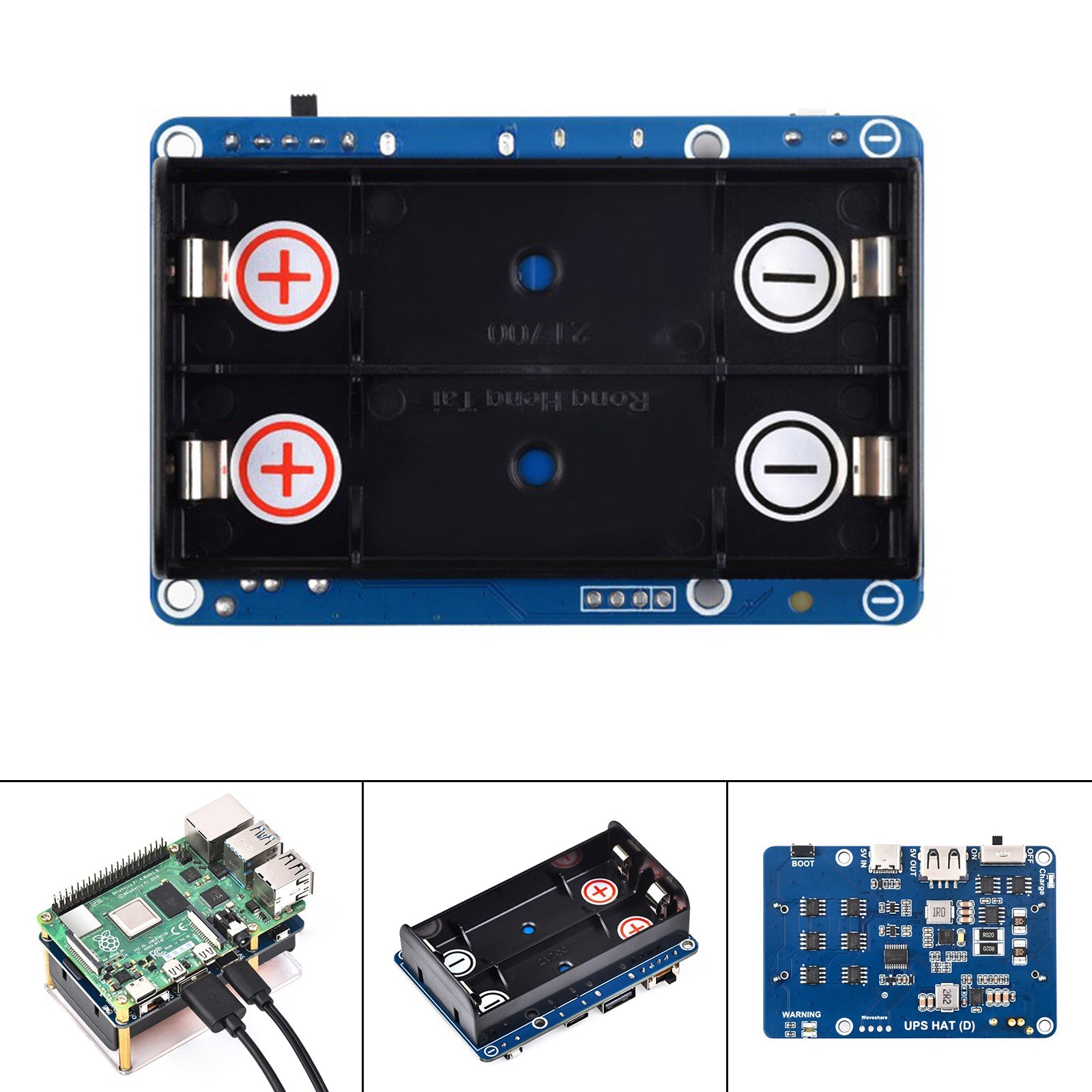 Kit UPS HAT (D) para módulo de fuente de alimentación ininterrumpida Raspberry Pi 5V