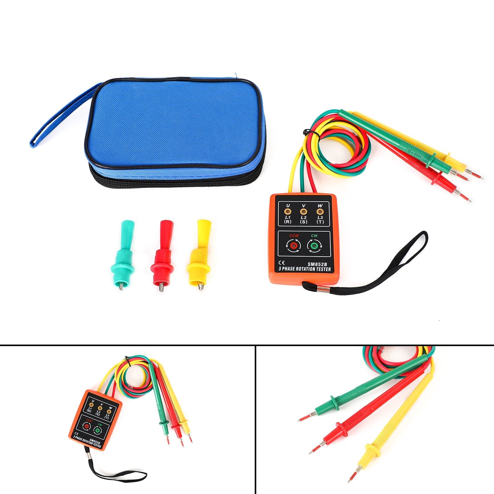 3 Phase Séquence Rotation Testeur Indicateur Détecteur Mètre LED Buzzer Tool Kit