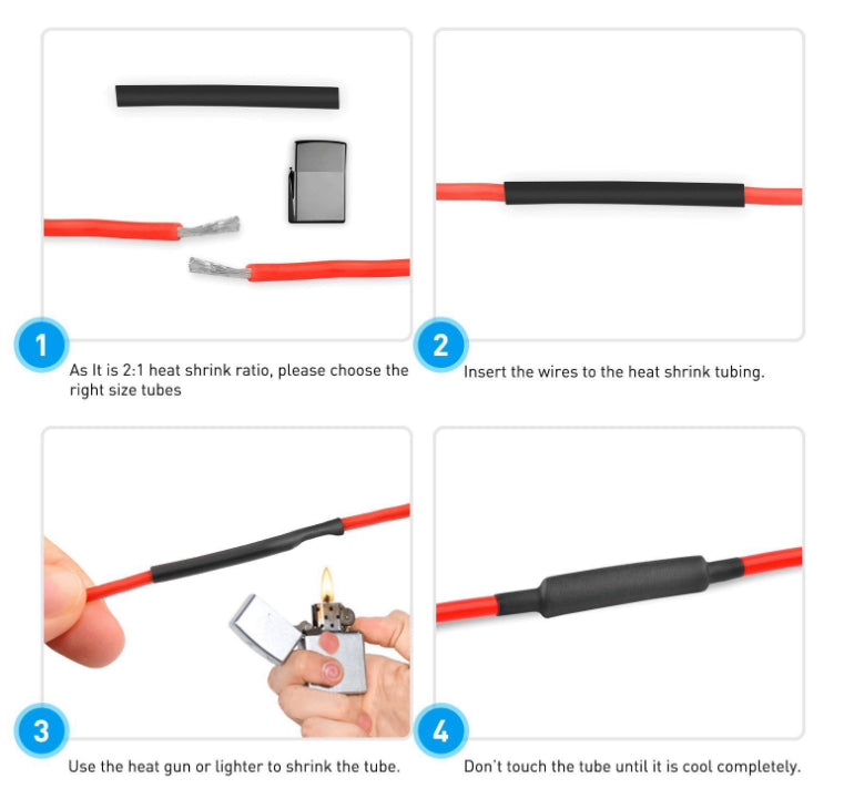 270 pièces 3:1 étanche double paroi adhésif thermorétractable isolation Tube rétractable étanche fil câble manchon Kit