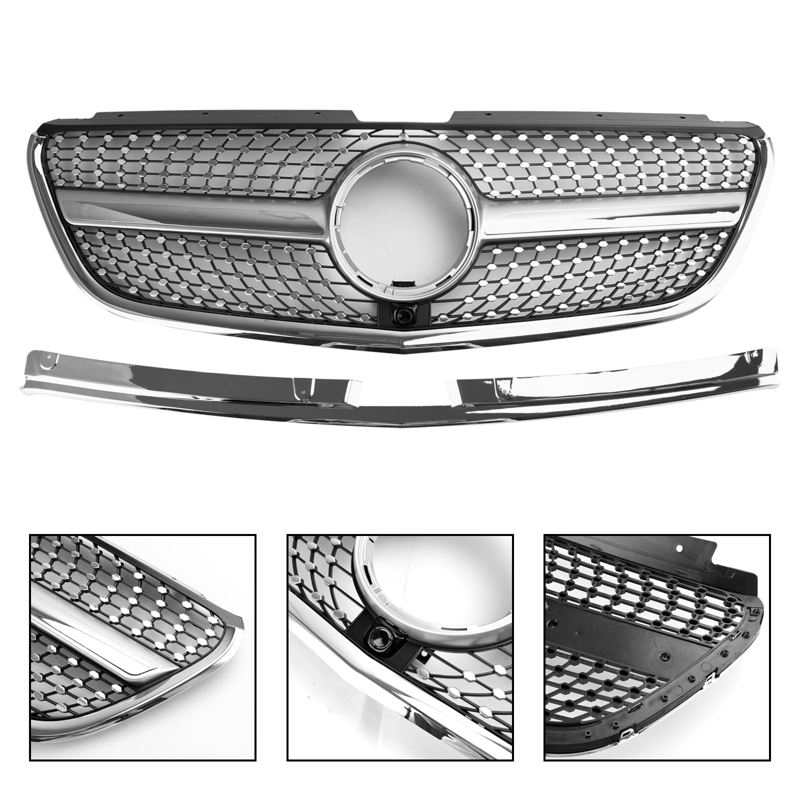 Grille de pare-chocs avant en diamant pour Mercedes Vito W447 2015-2019 GT Stlye