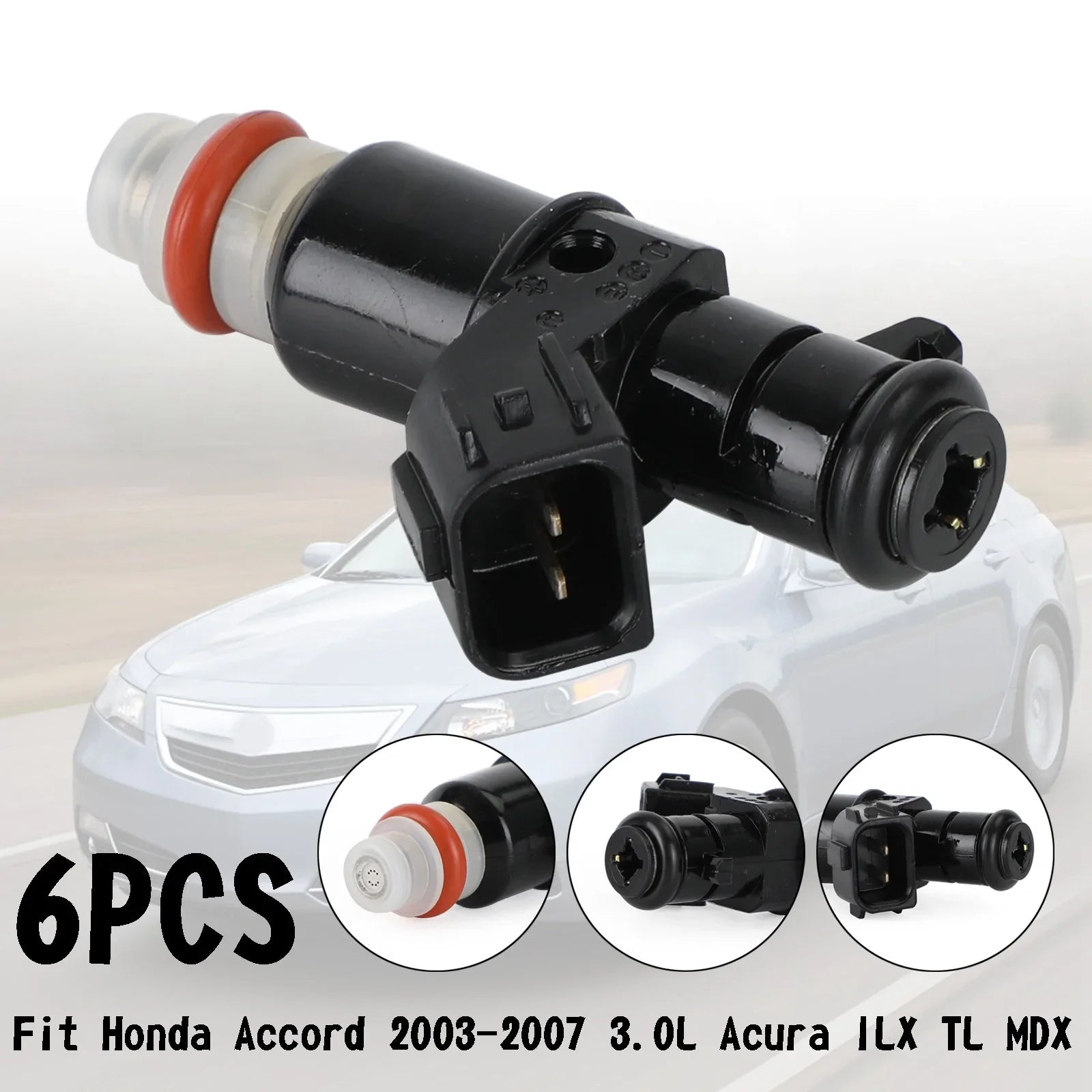 6 inyectores de combustible 16450-RCA-A01 para Honda Accord 2003-2007 3.0L Acura ILX genérico