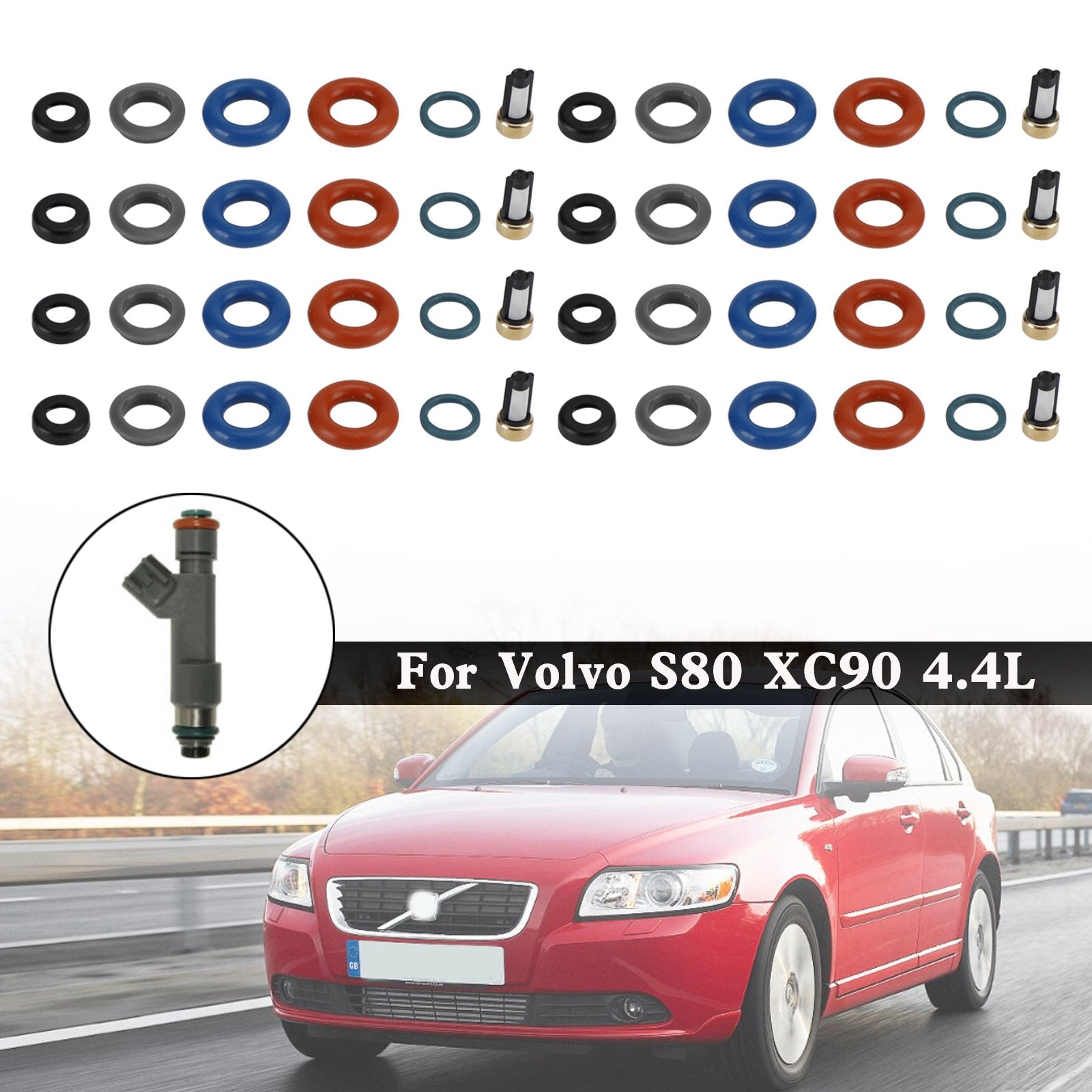 Volvo S80 XC90 4.4L 8 pièces Kit de joint de réparation 'injecteurs de carburant bouchon de filtre FJ1073 85212247 1550589 86536080 024078918 55559397 1581552