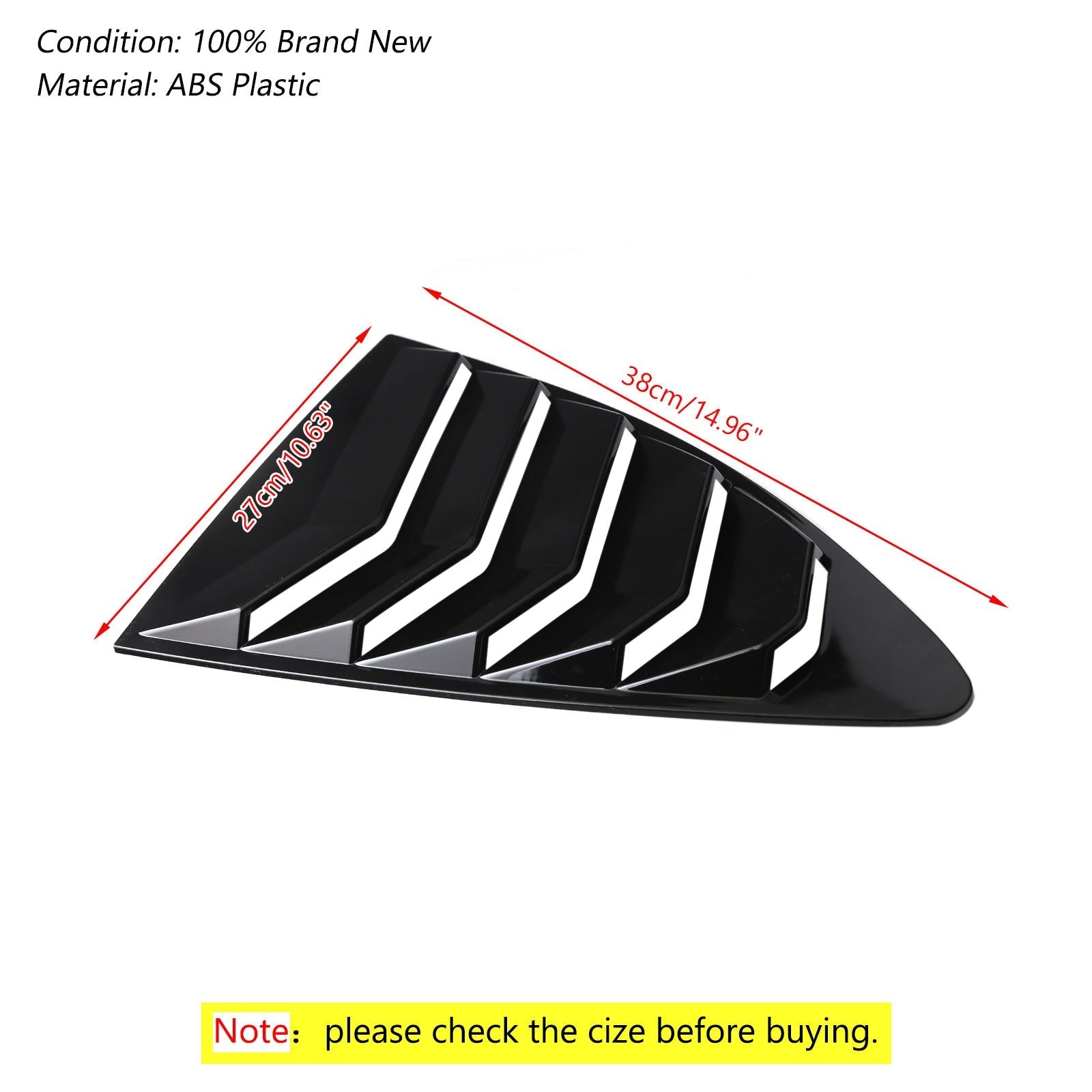Persienne latérale noire brillante pour Scion FRS BRZ Toyota 86 GT86 générique 2013-2018