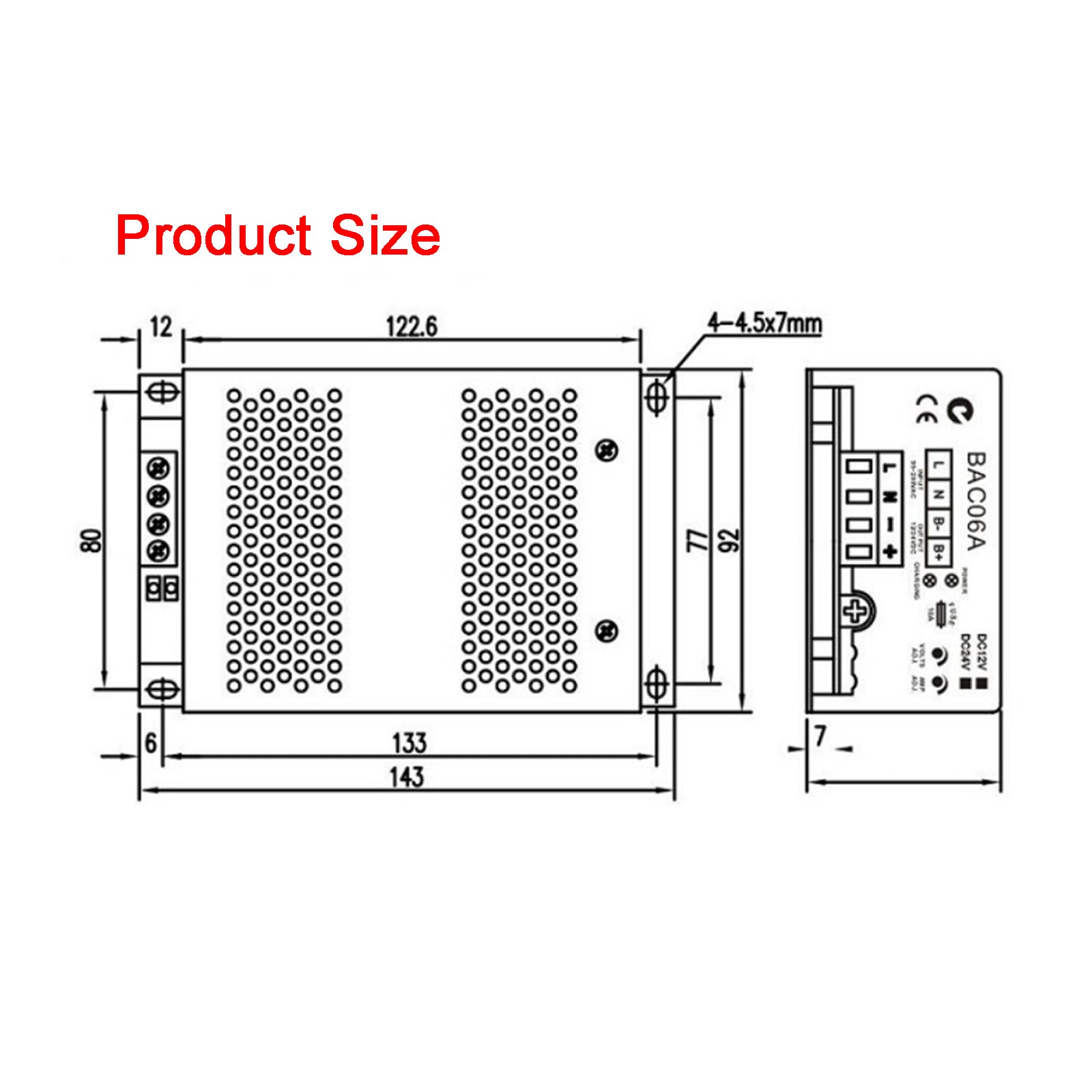 BAC06A Cargador de batería de 12 V Controlador de BAC06A-12V para generador Smartgen